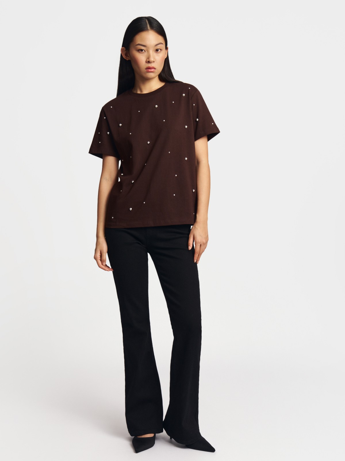 Футболка оверсайз из хлопка с декором