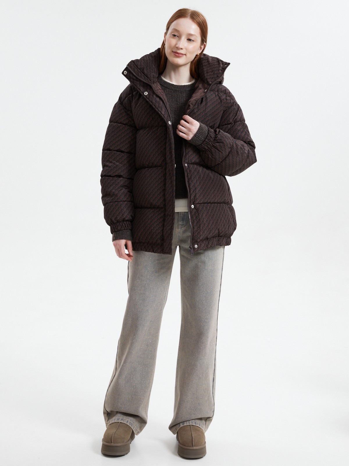 Джинсы прямого силуэта с блёстками