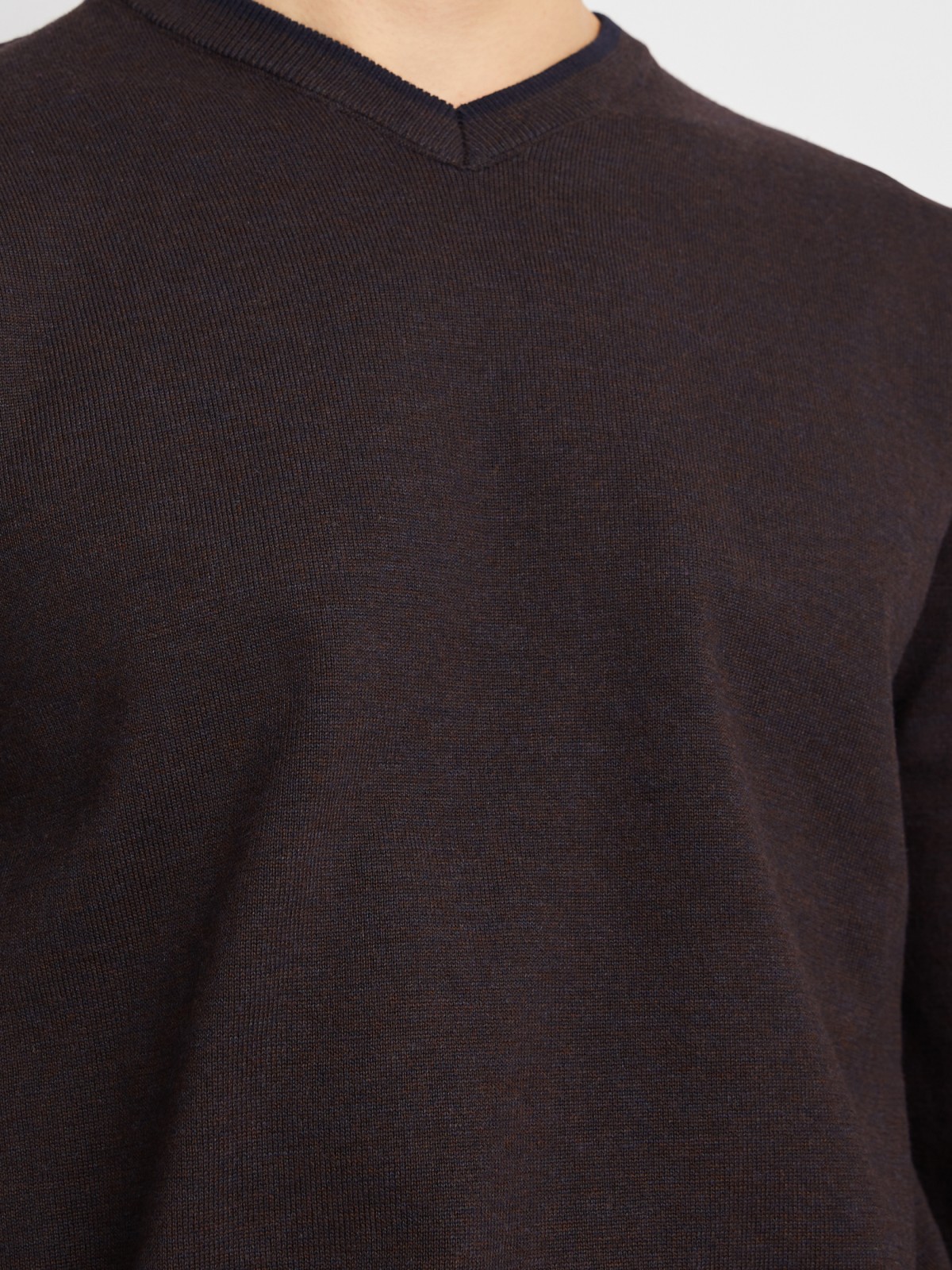 Тонкий трикотажный пуловер с длинным рукавом zolla 014116101082, цвет синий, размер M - фото 4