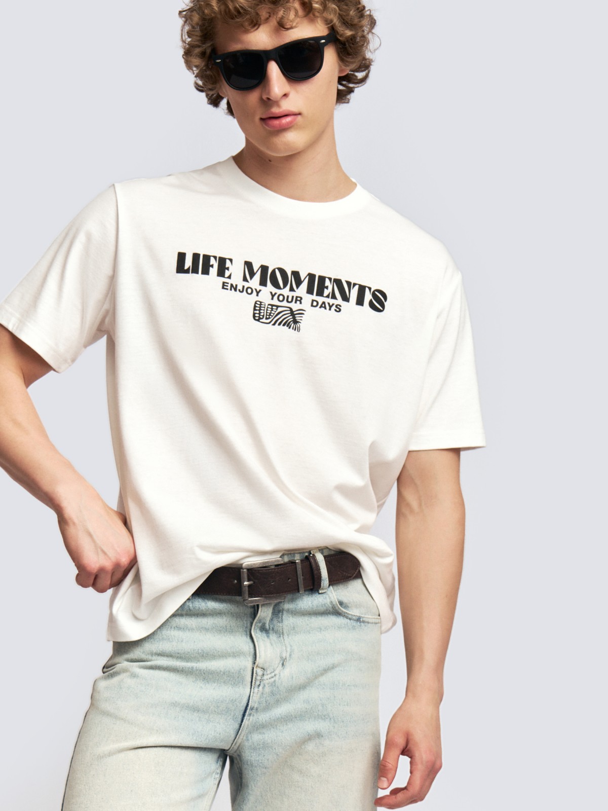 Футболка из хлопка с принтом-надписью