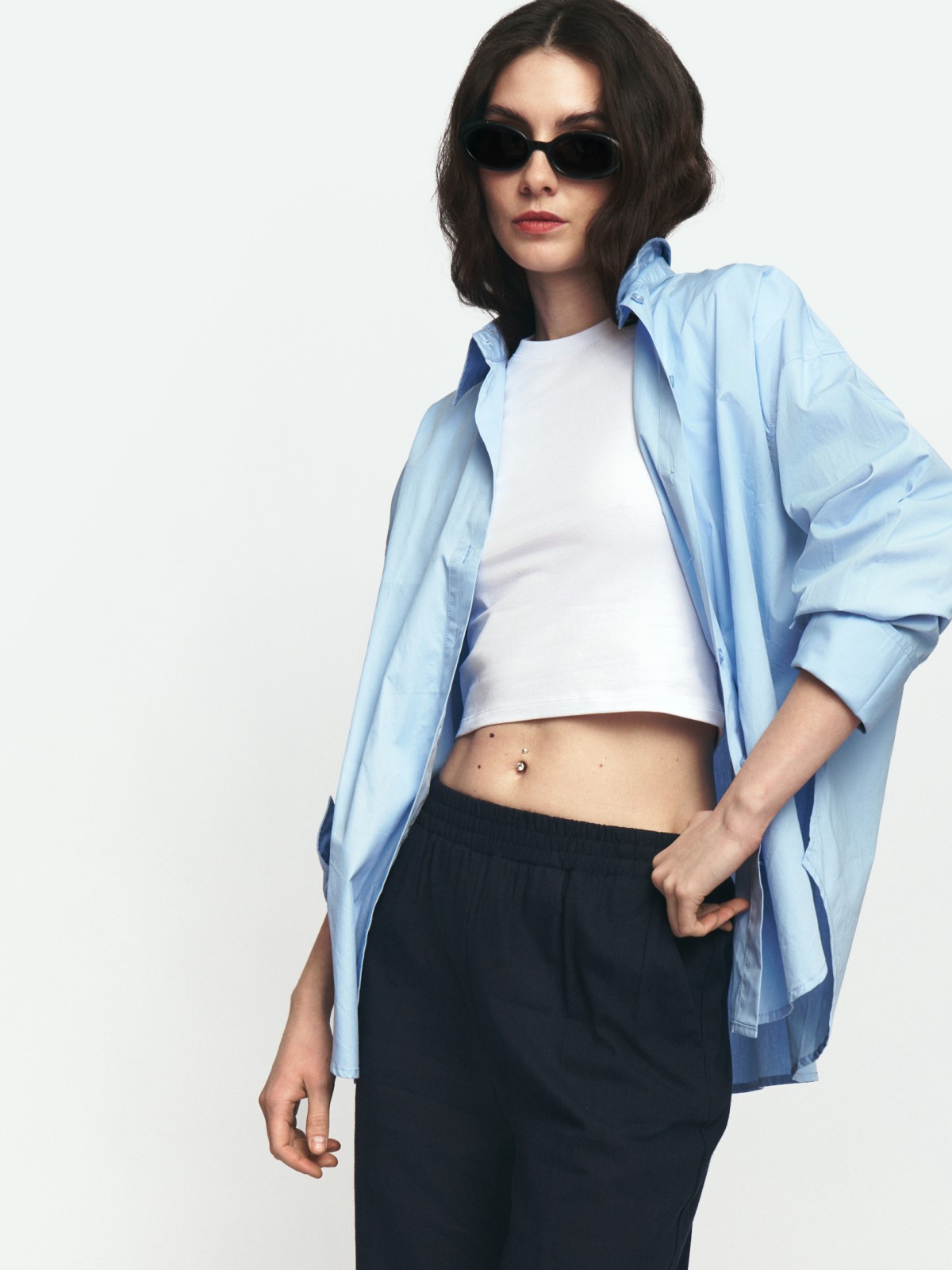 Футболка-топ из хлопка с коротким рукавом