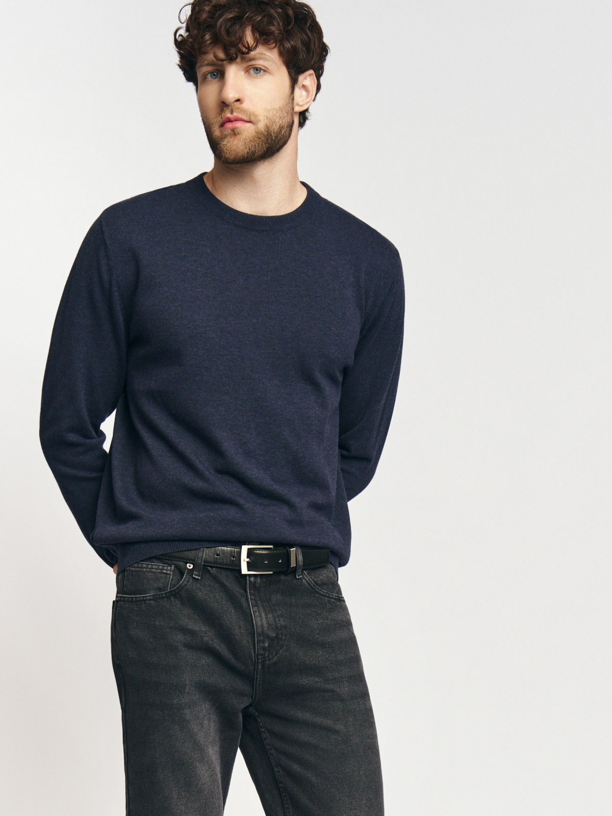 Тонкий трикотажный джемпер из хлопка