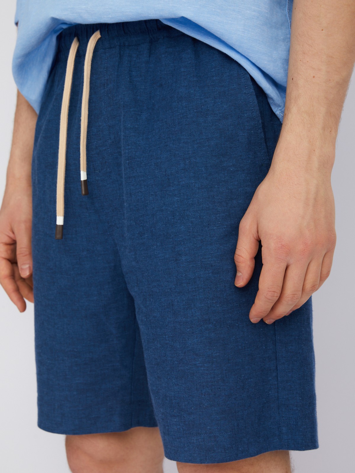 Шорты на резинке из льна