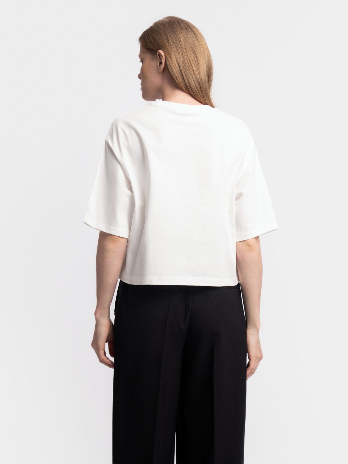 Короткая оверсайз футболка из хлопка