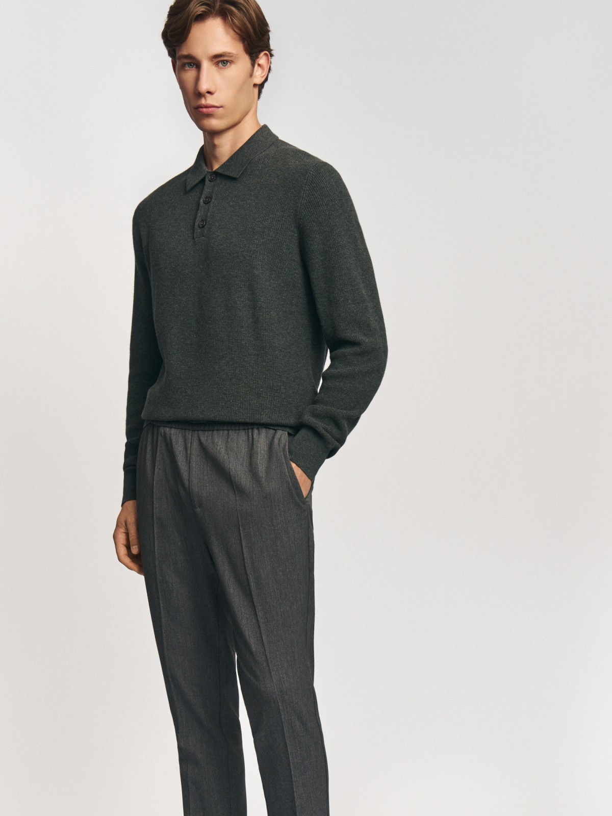 Трикотажный джемпер поло из хлопка