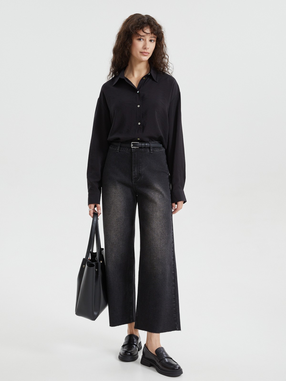 Укороченные джинсы кюлоты