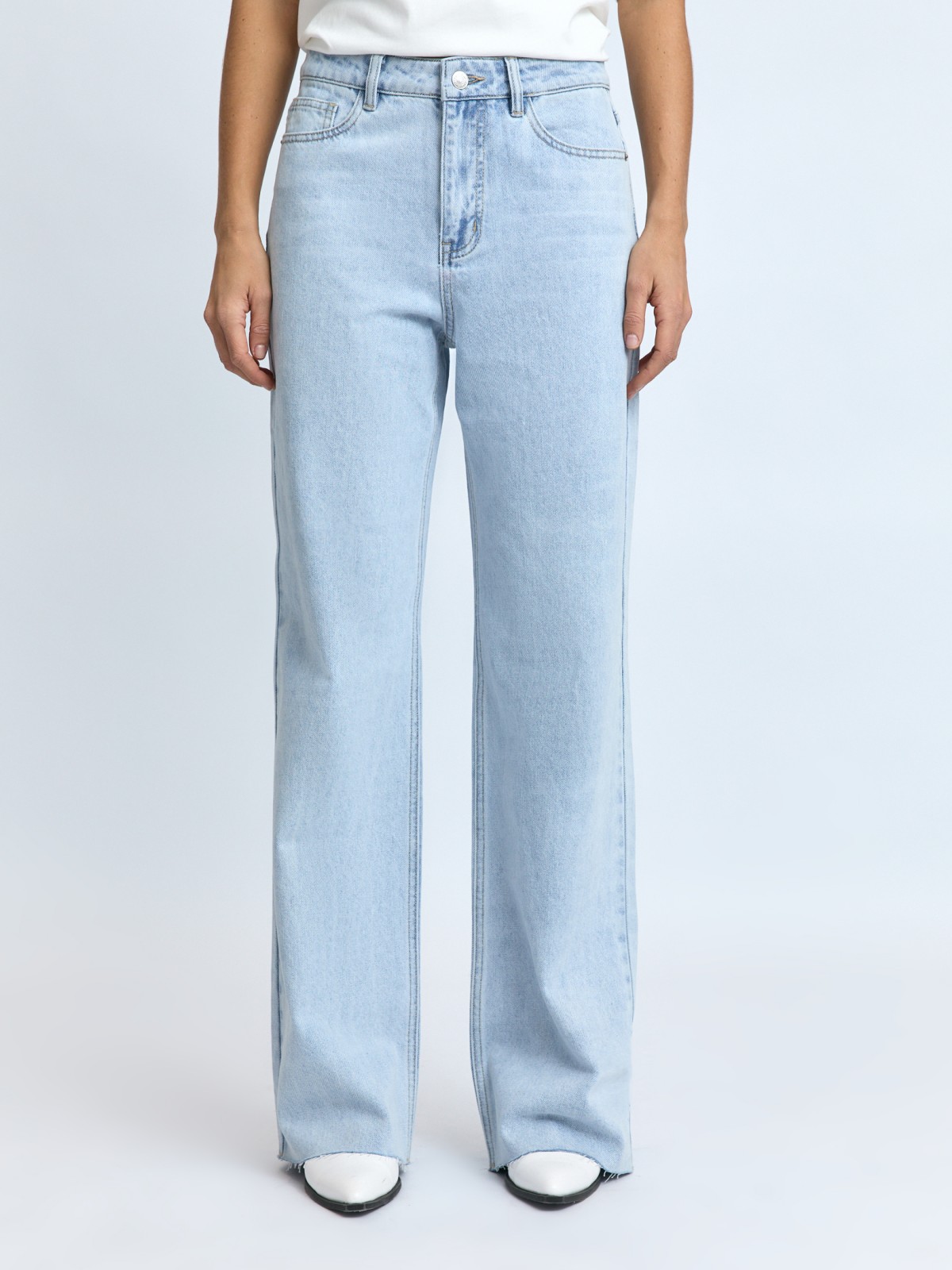 Джинсы прямого силуэта с высокой посадкой