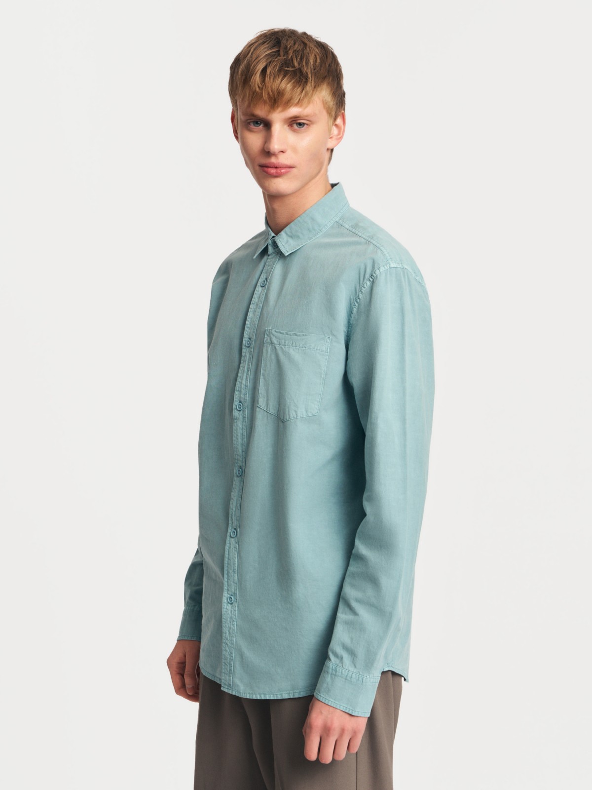 Льняная рубашка из хлопка