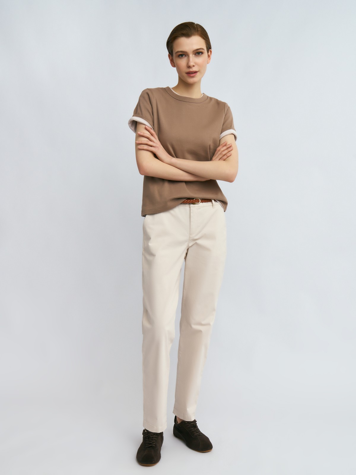 Брюки-чинос из хлопка с ремешком