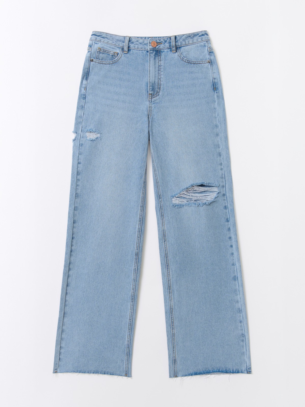 Рваные джинсы силуэта Wide