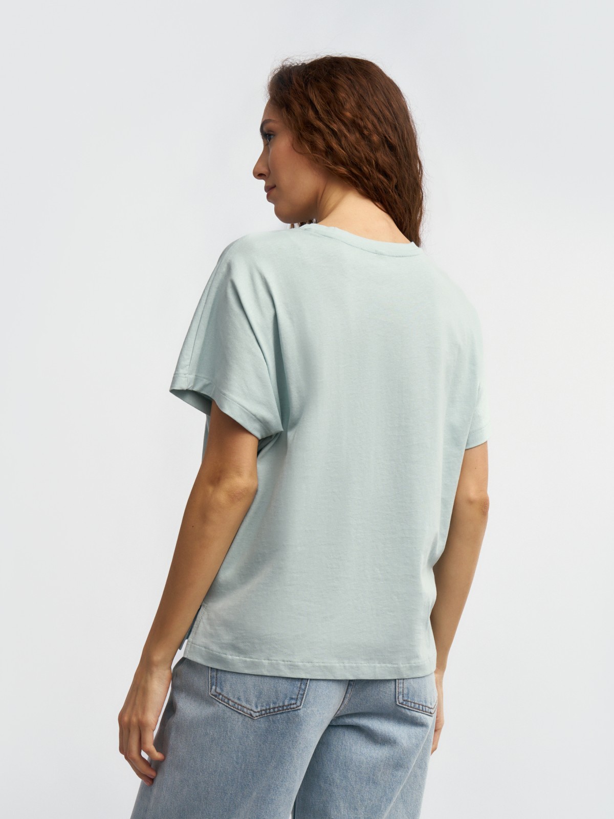 Футболка из хлопка с цветочным принтом