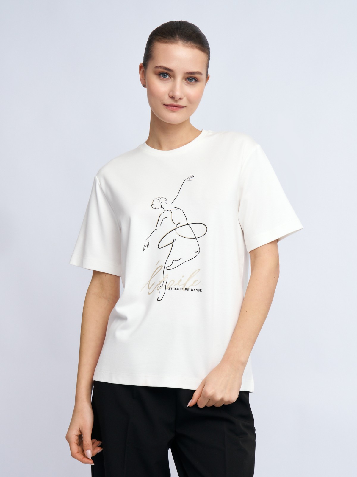 Трикотажная футболка с принтом