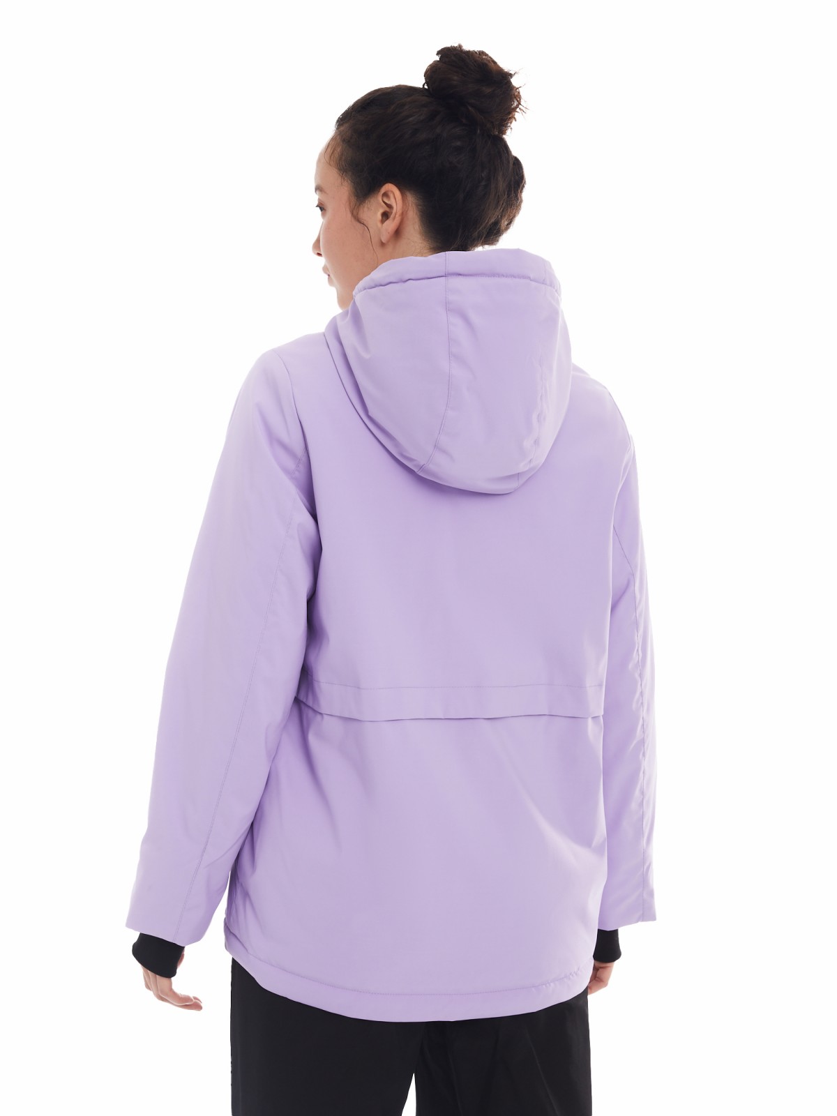 Утеплённая куртка на молнии с капюшоном zolla 024125102144, цвет лиловый, размер XS - фото 6