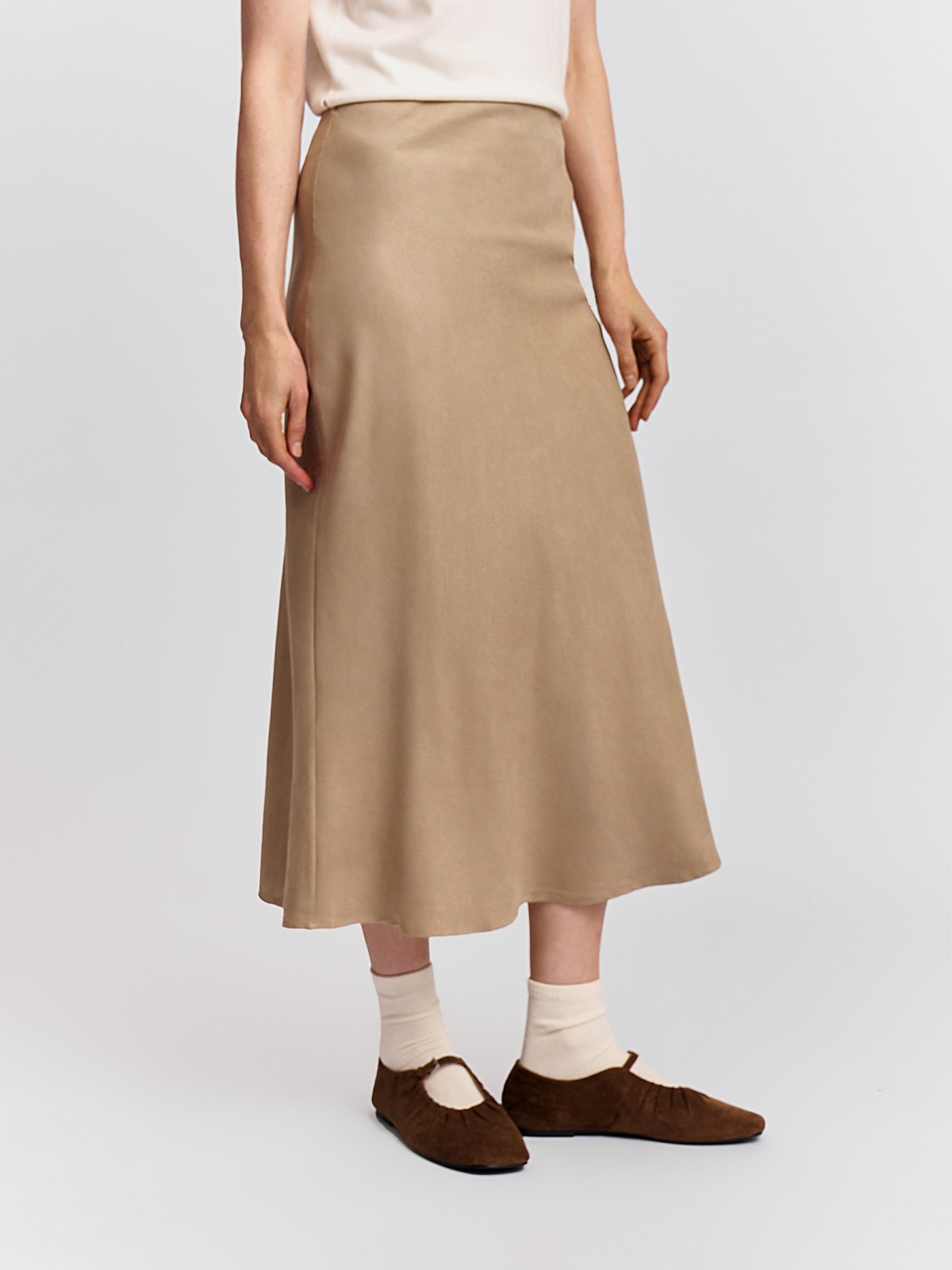 Замшевая юбка миди