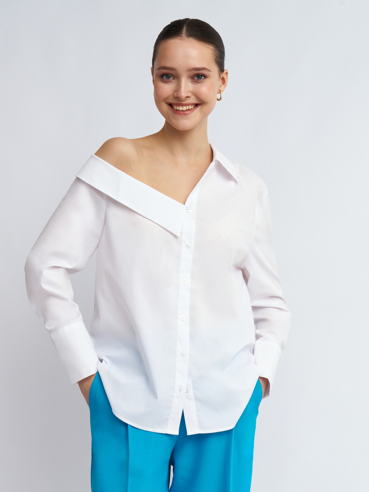 Блузка-рубашка на одно плечо