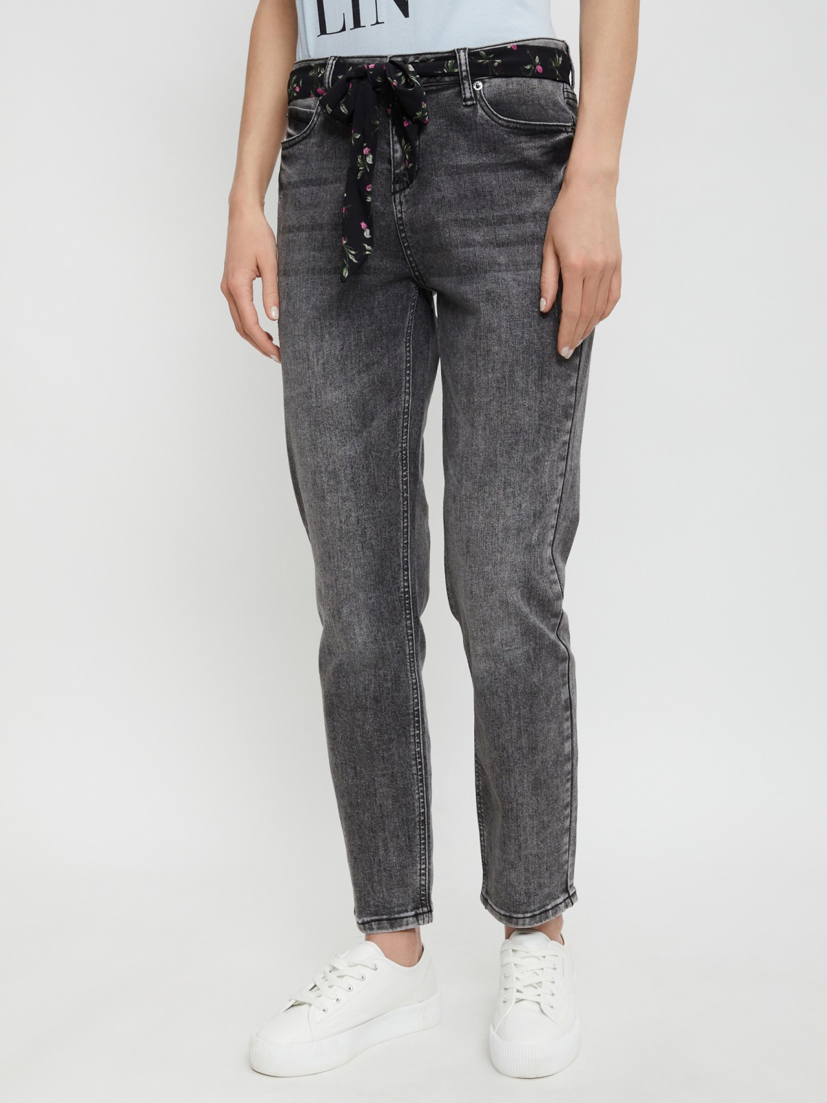 Брюки джинсовые zolla 02121714S183, цвет темно-серый, размер 25 - фото 3