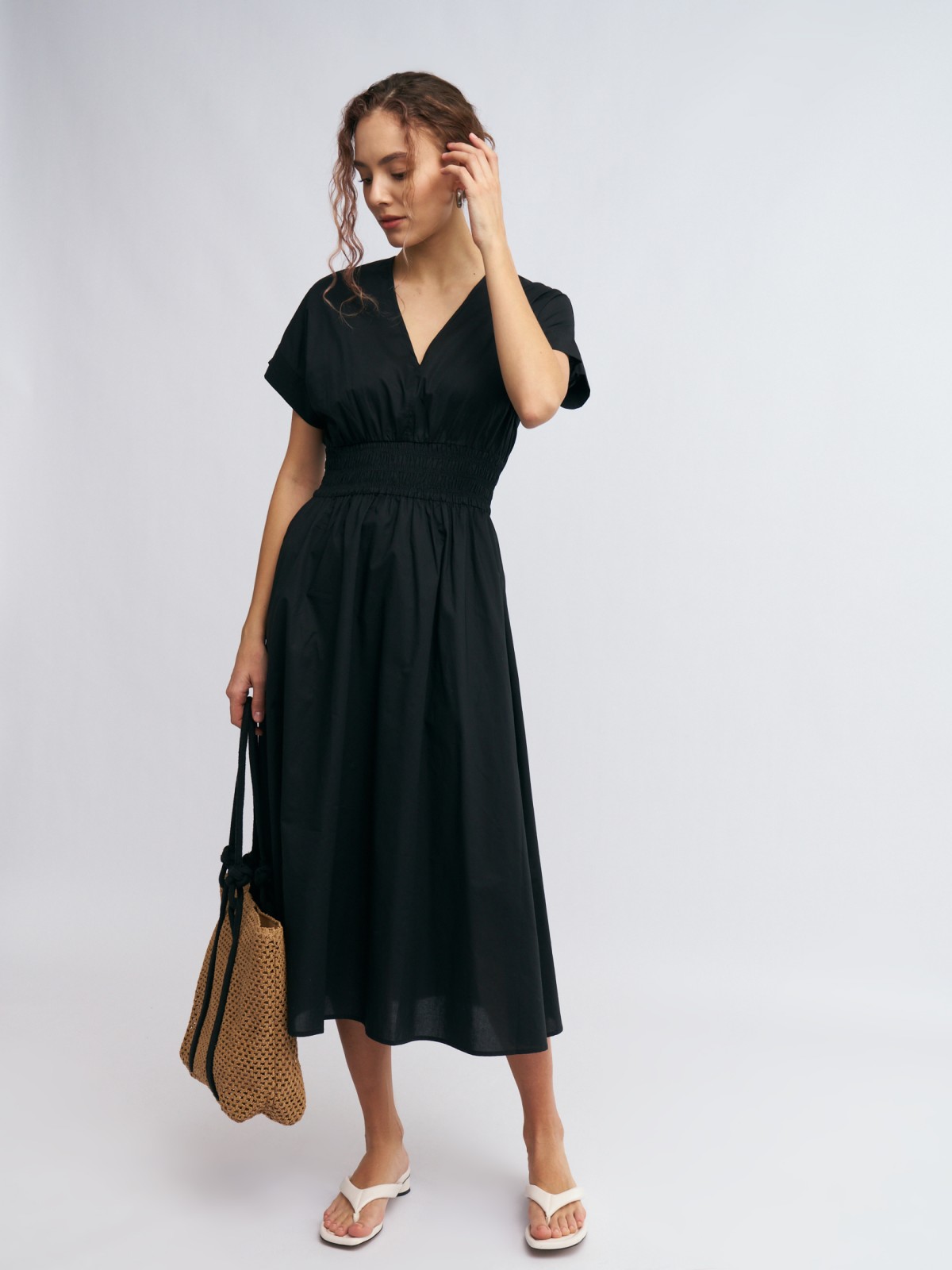 Платье из хлопка на резинке