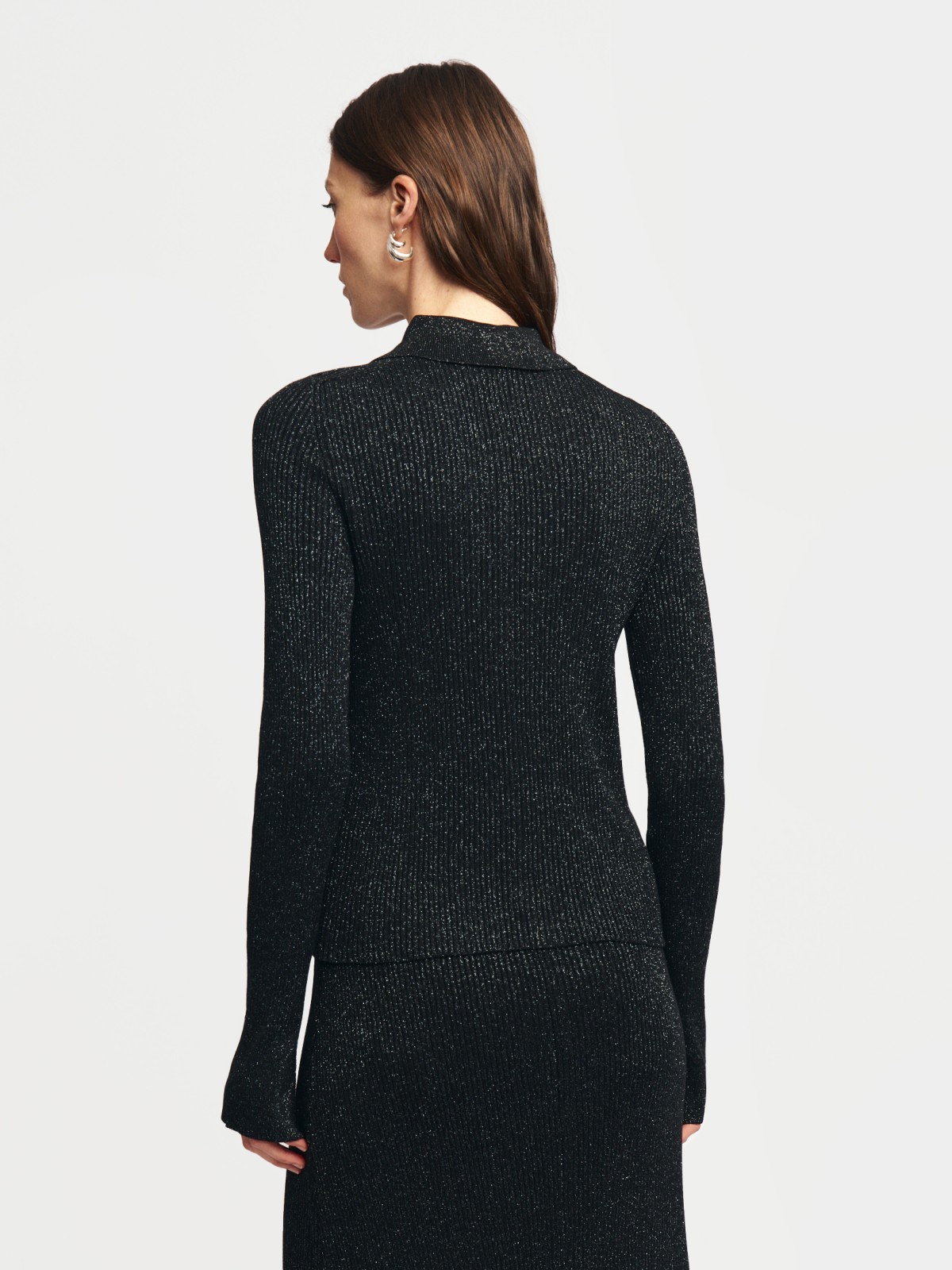 Трикотажный кардиган с люрексом