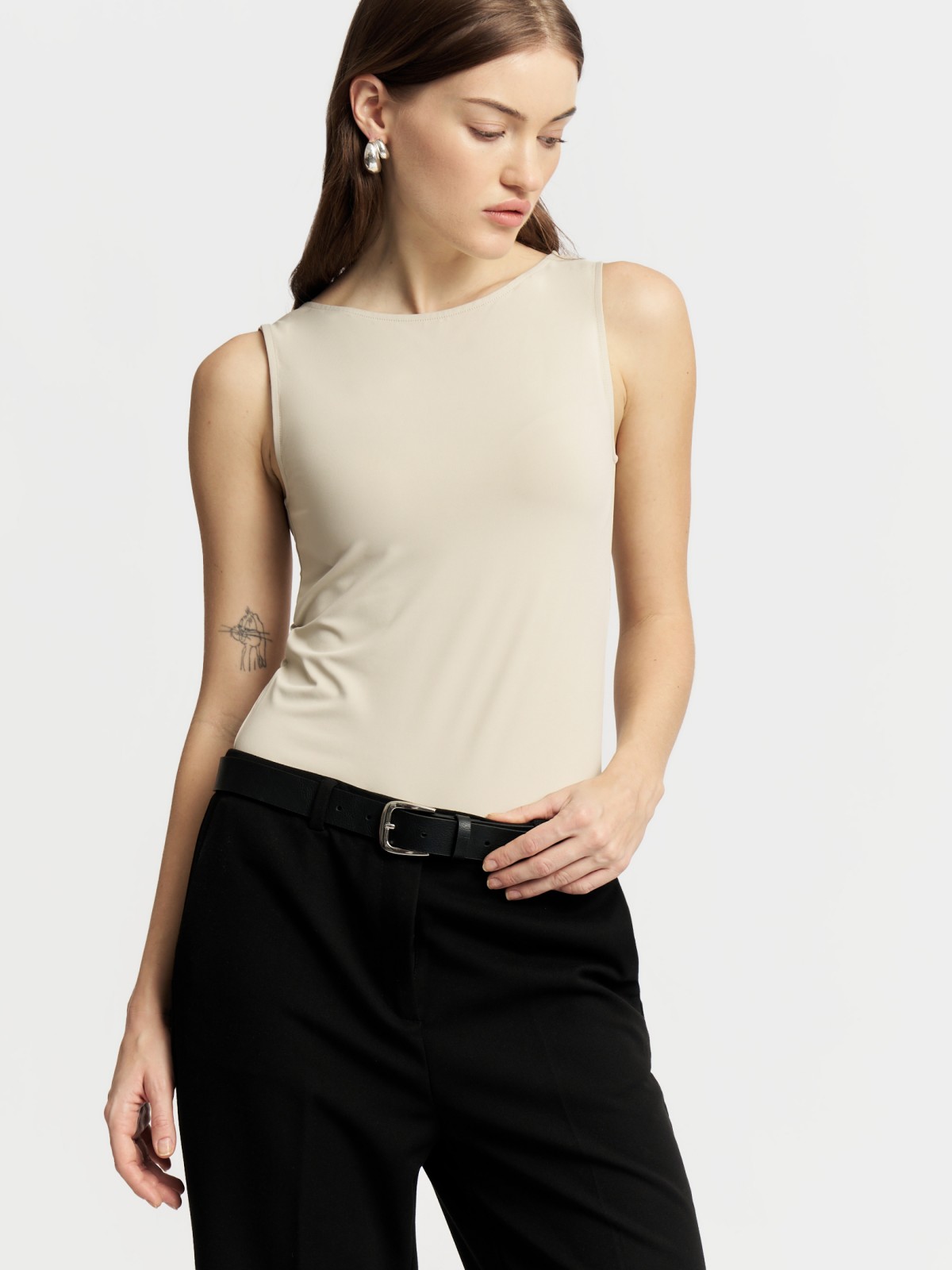 Майка-боди однотонная без рукавов