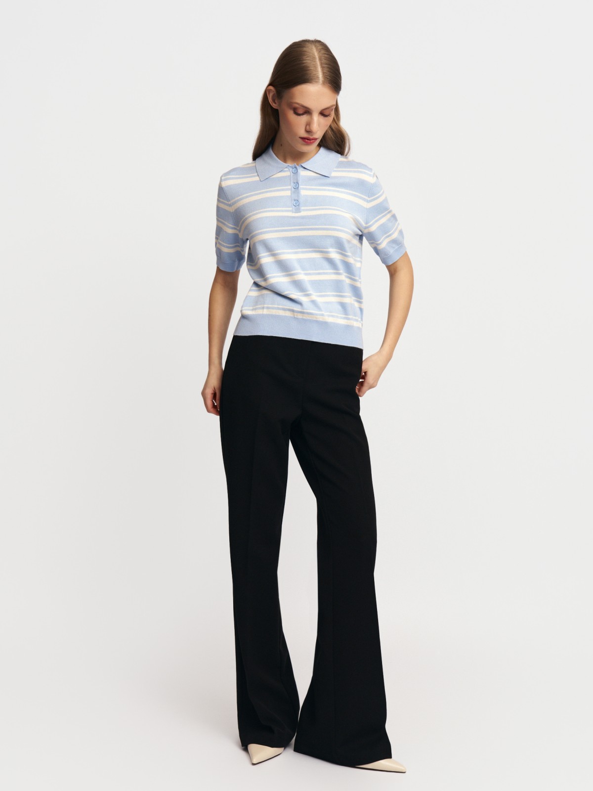 Джемпер поло с коротким рукавом