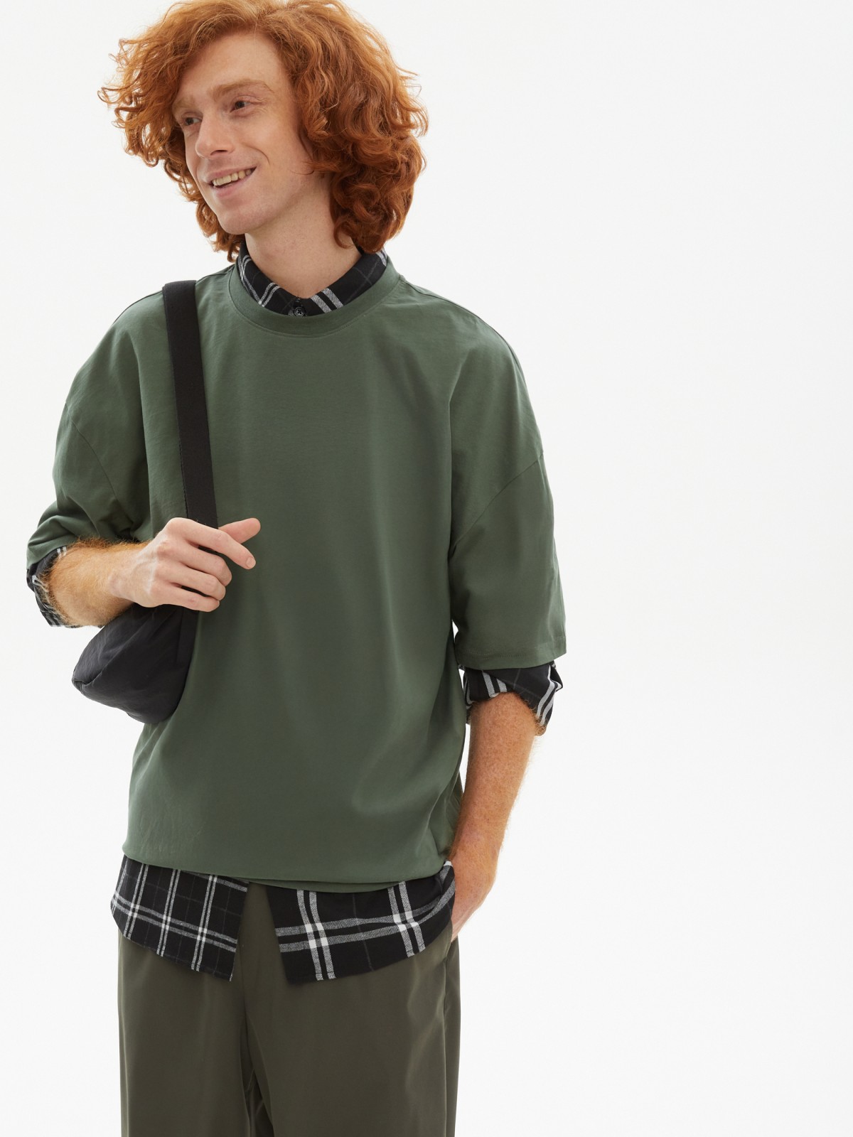 Футболка оверсайз из хлопка с коротким рукавом