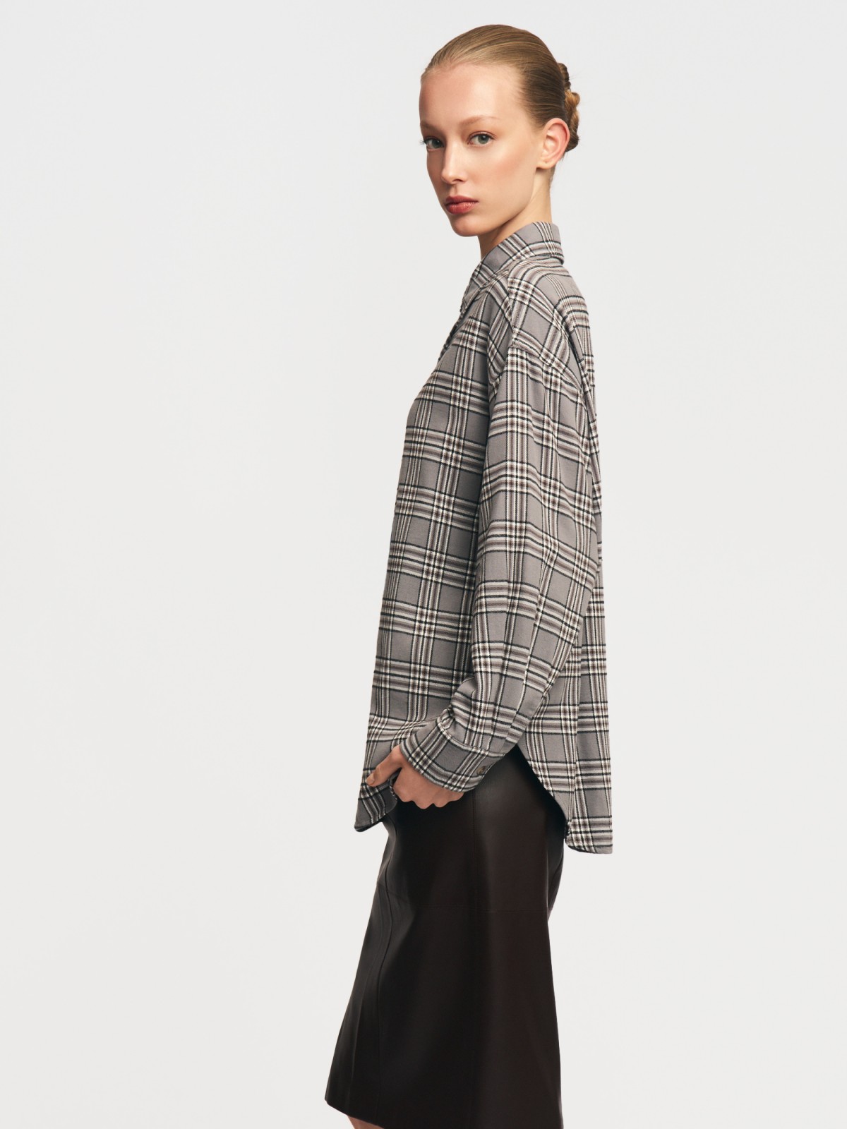 Фланелевая рубашка из хлопка в клетку