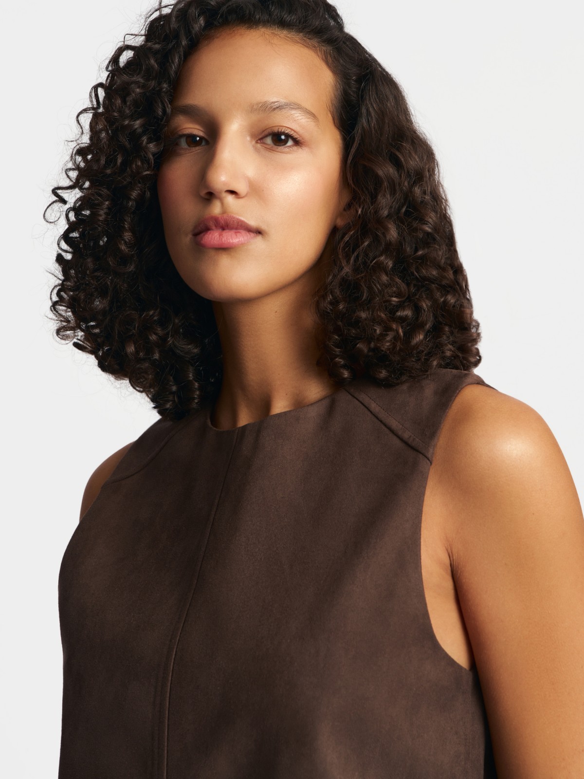 Платье-сарафан из экозамши