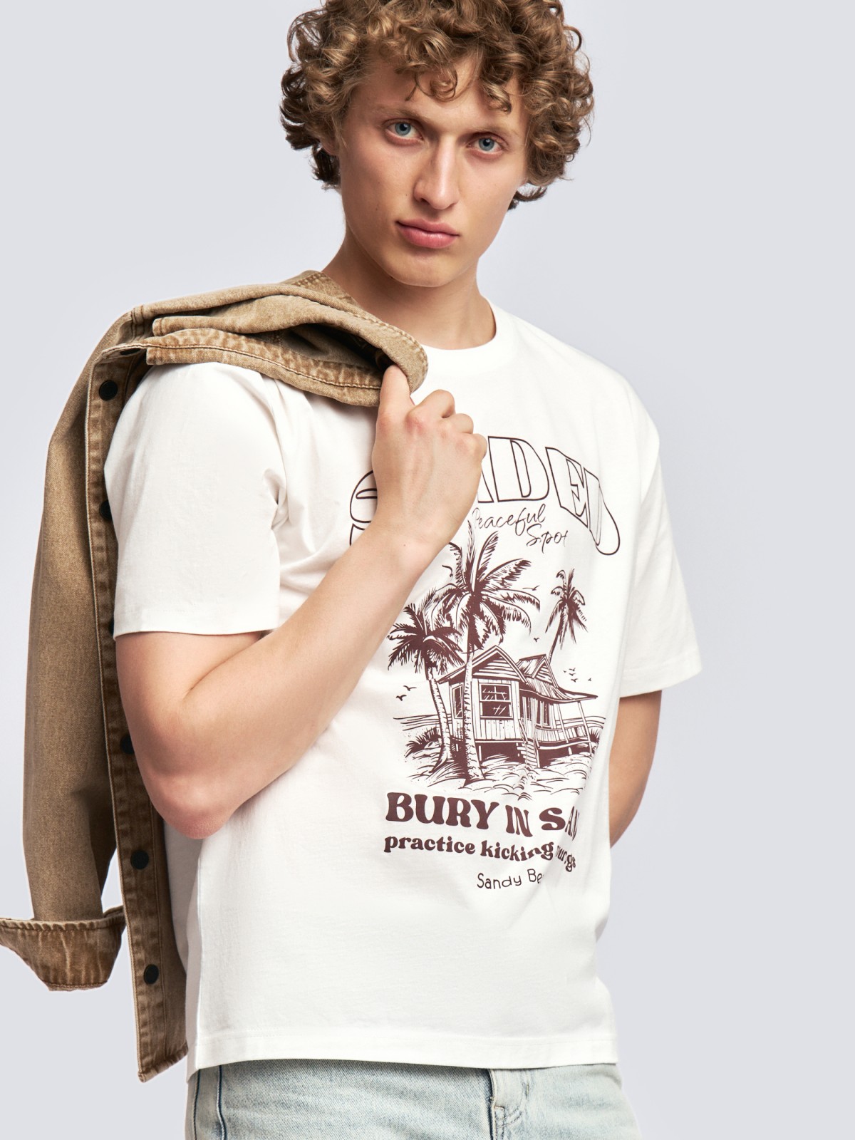 Футболка из хлопка с принтом