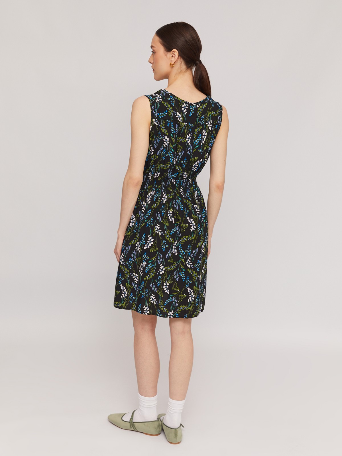 Платье без рукавов из вискозы с цветочным принтом zolla 02425827Y182, размер S - фото 6