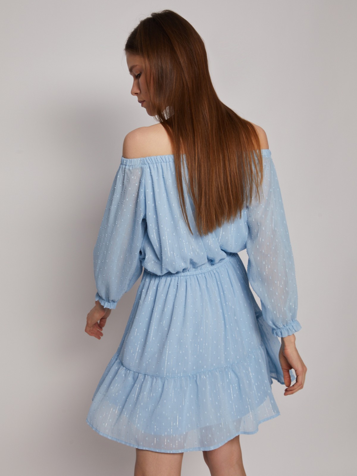 Платье zolla 023228262033, цвет светло-голубой, размер XS - фото 6