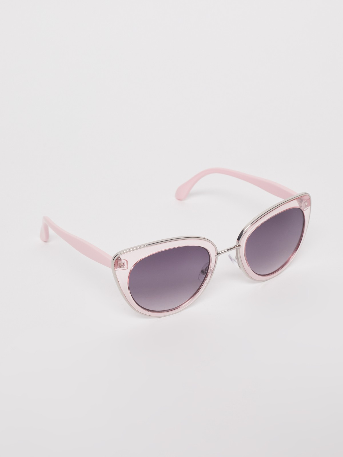 Солнцезащитные очки в полупрозрачной оправе zolla розового цвета