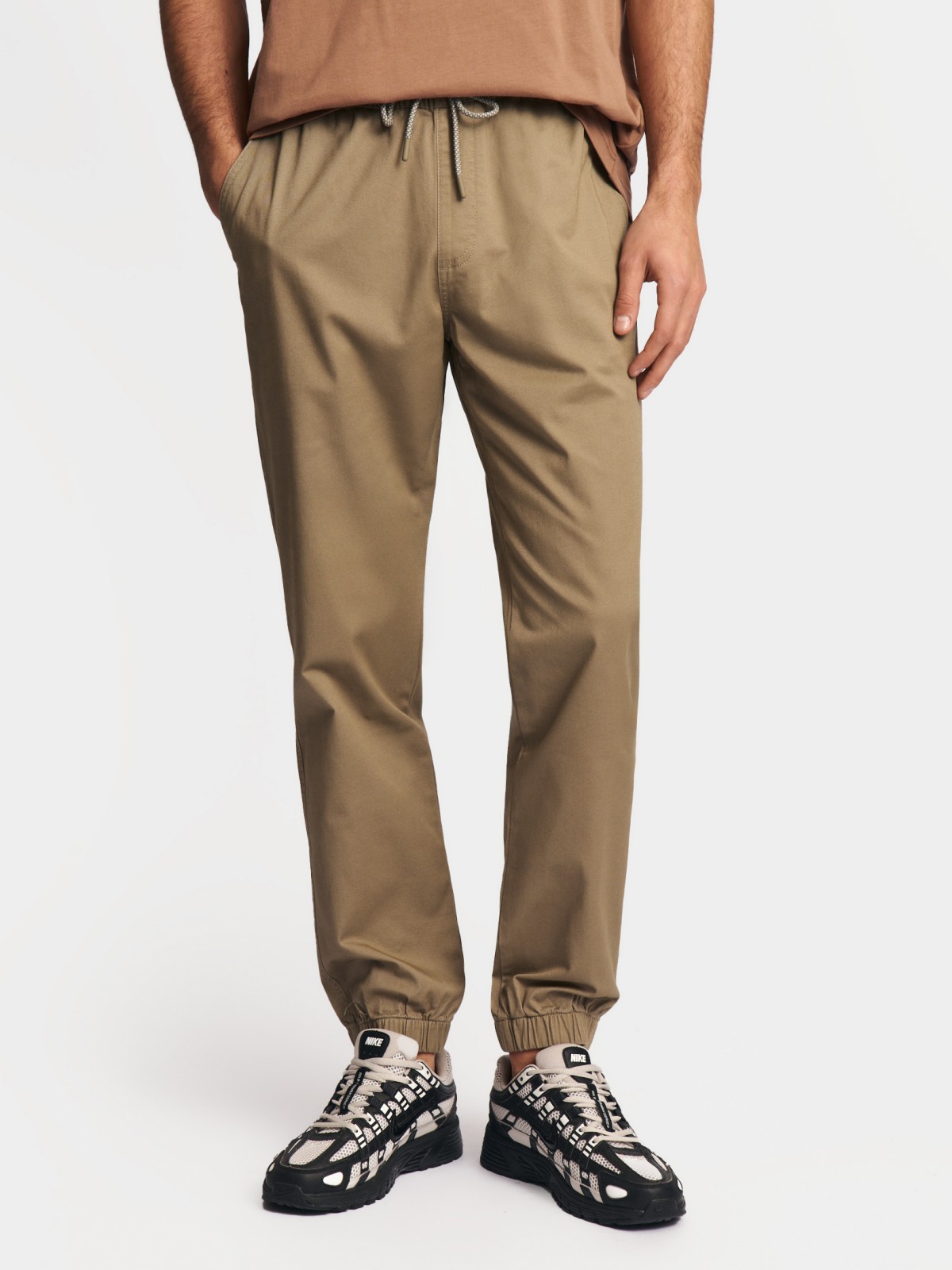 Брюки-джоггеры из хлопка на резинке