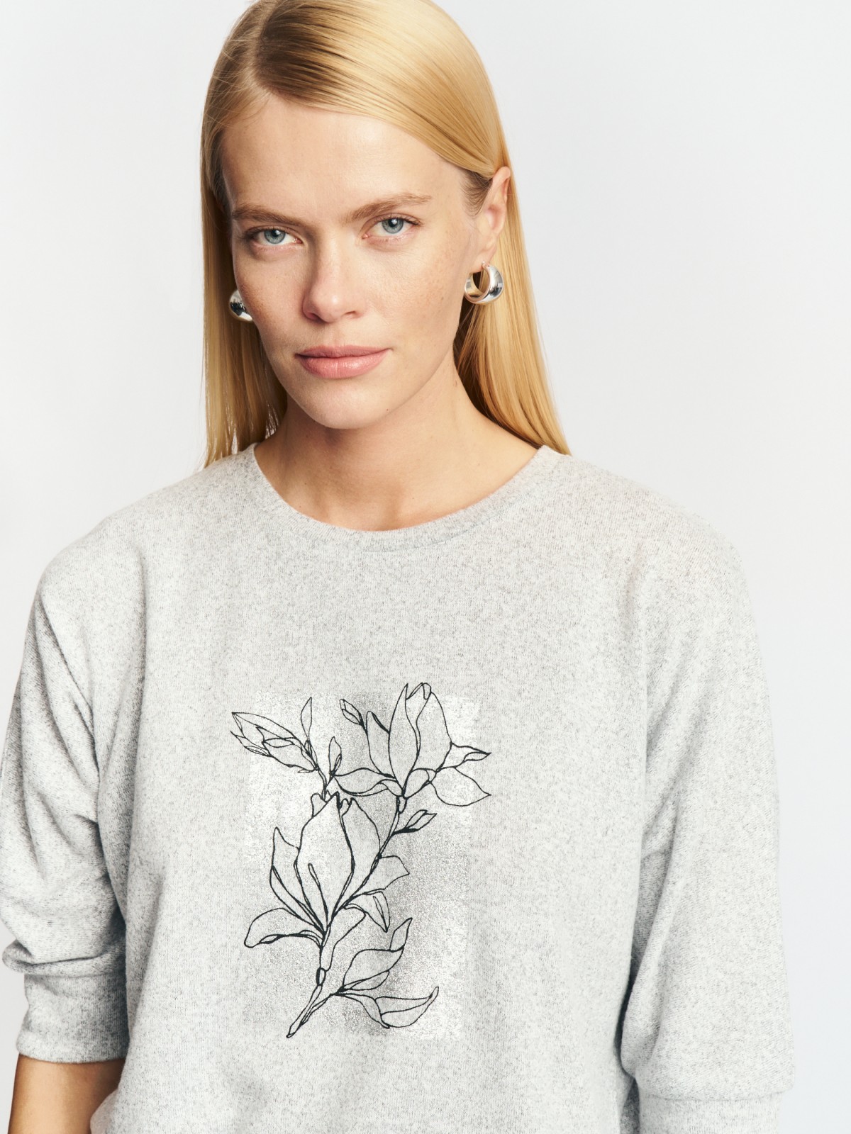 Джемпер из вязаного трикотажа с принтом