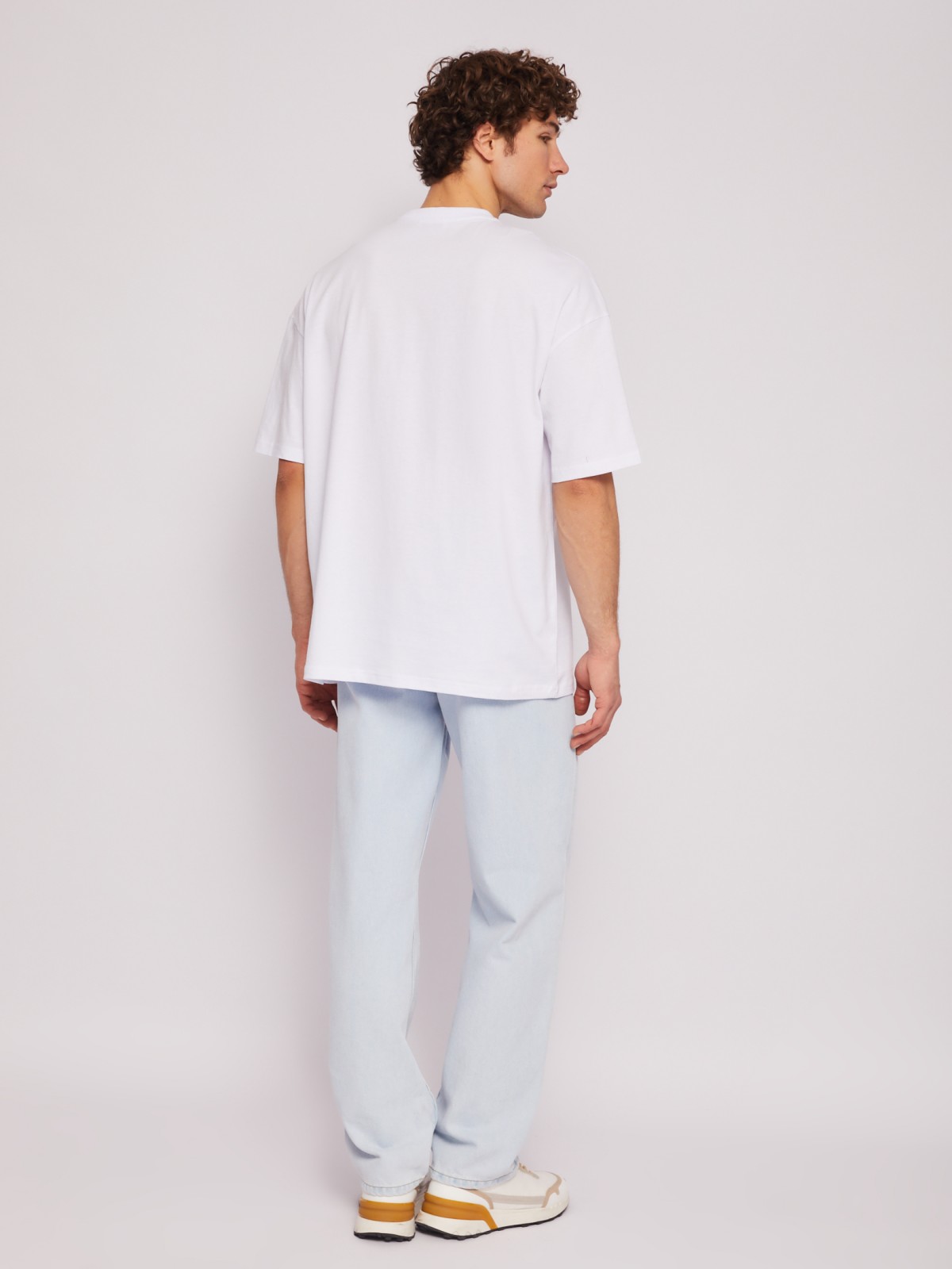 Футболка оверсайз из хлопка с коротким рукавом и принтом-надписью