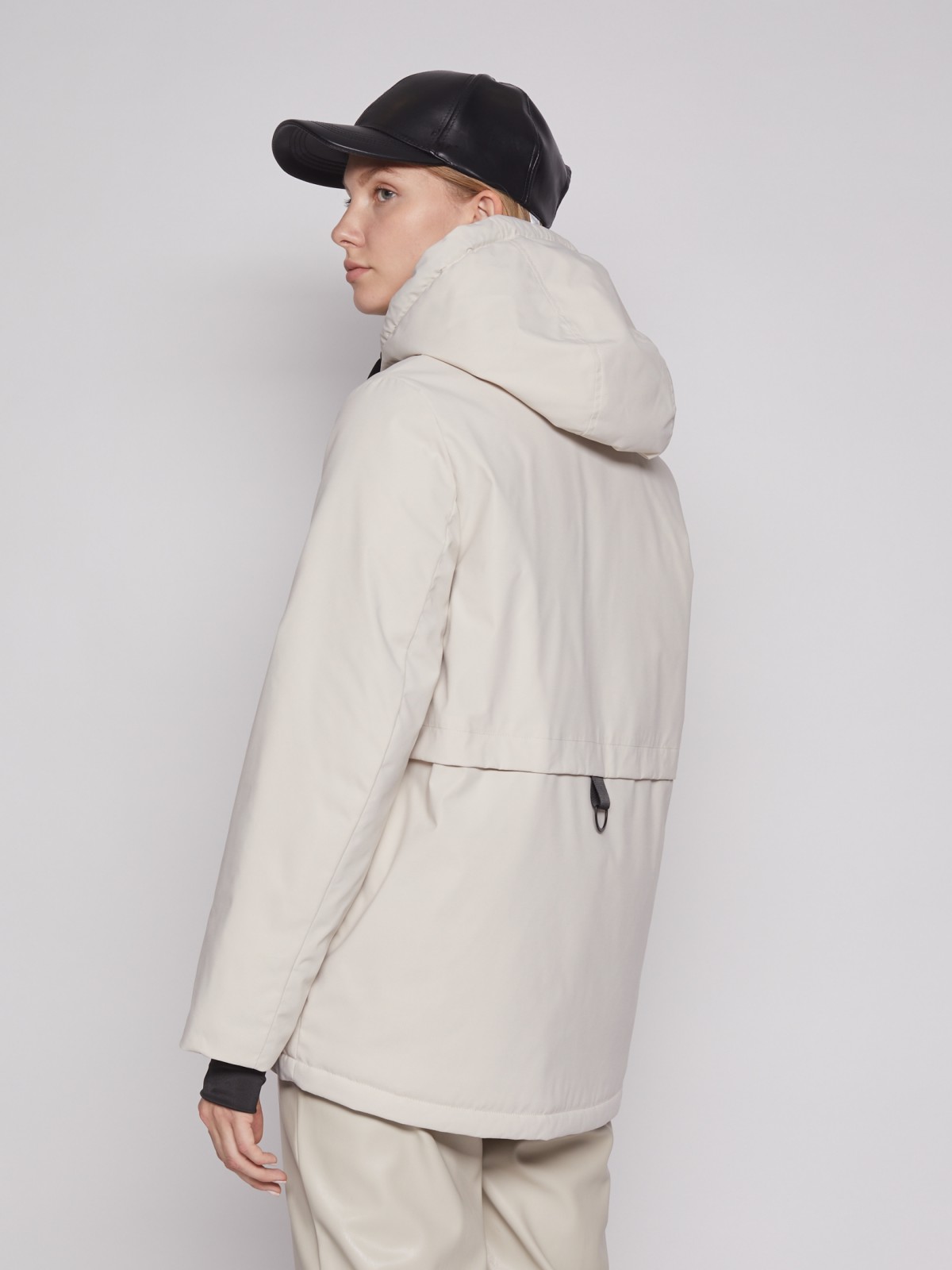 Утеплённая куртка с капюшоном zolla 022125102184, цвет молоко, размер XS - фото 5