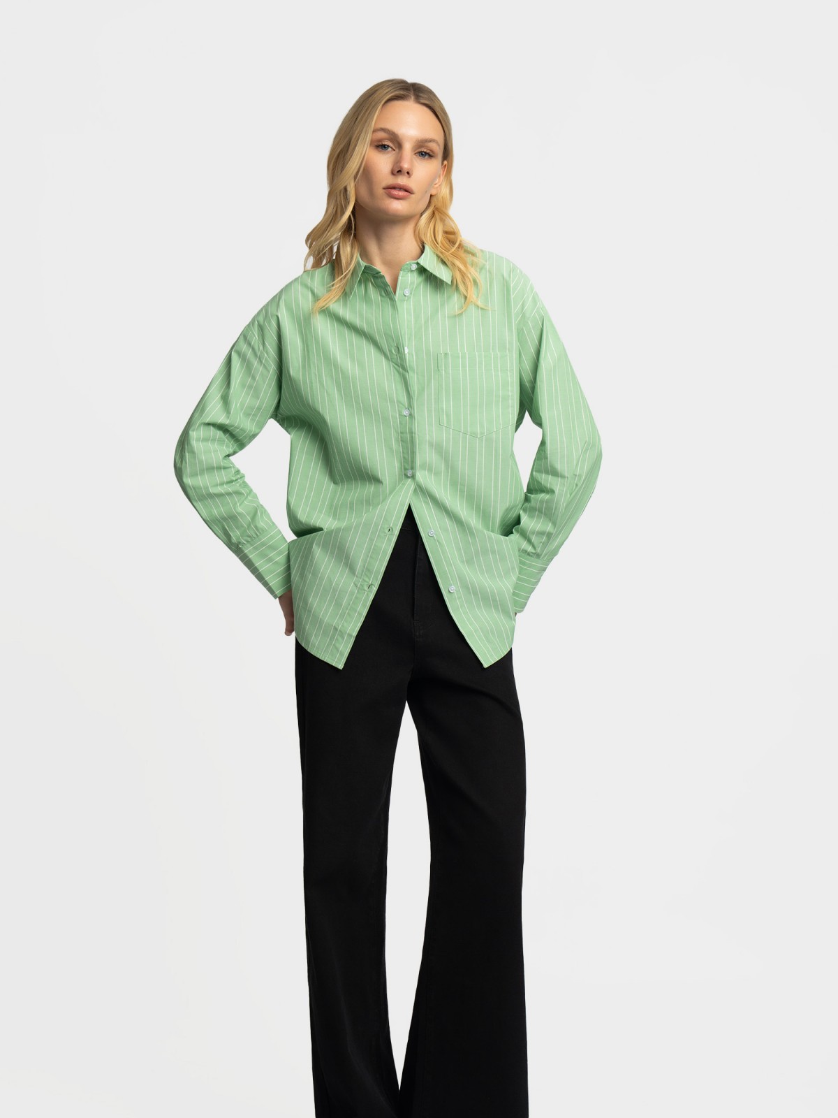 Рубашка оверсайз силуэта из хлопка