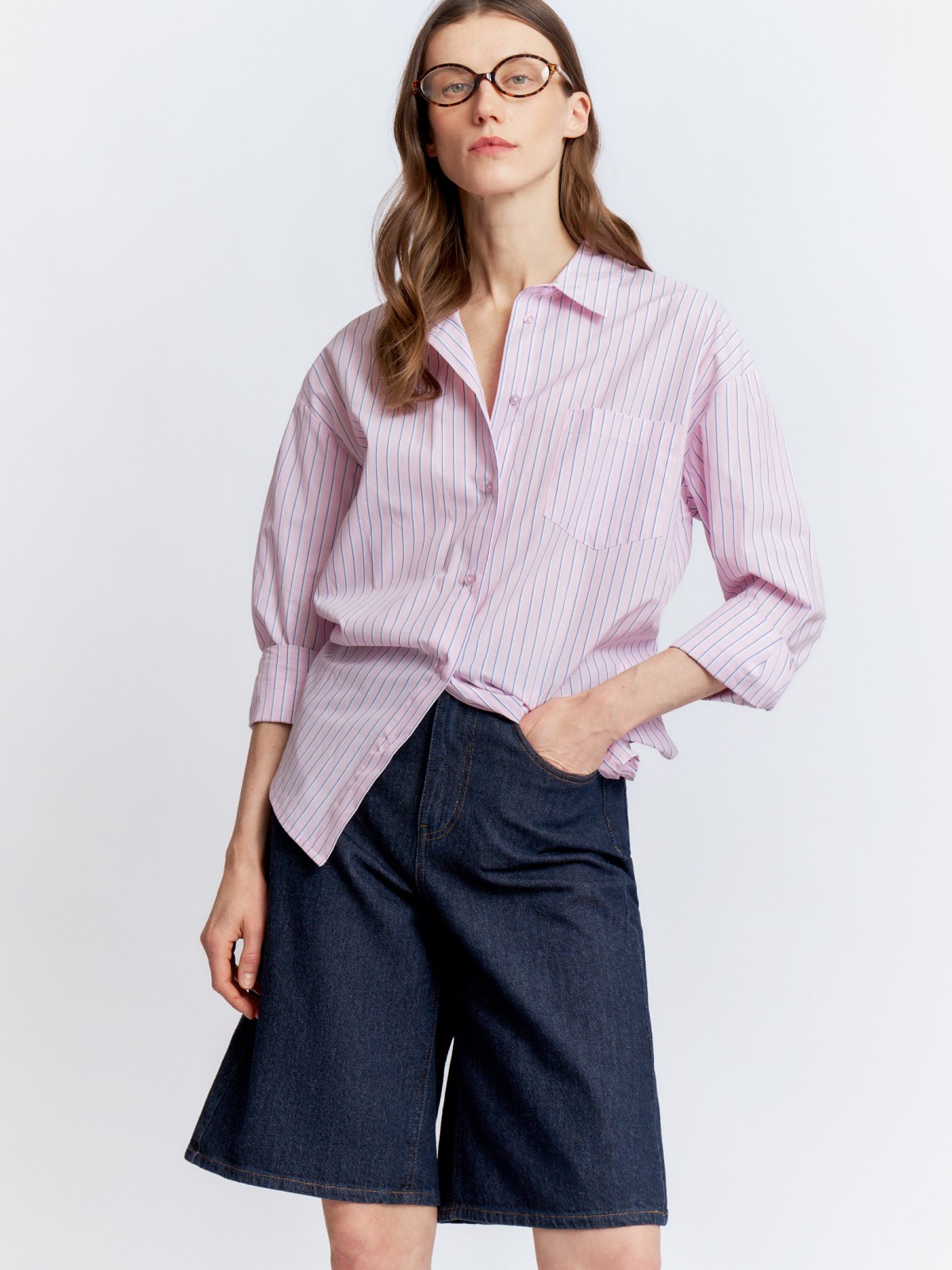 Брюки джинсовые короткие