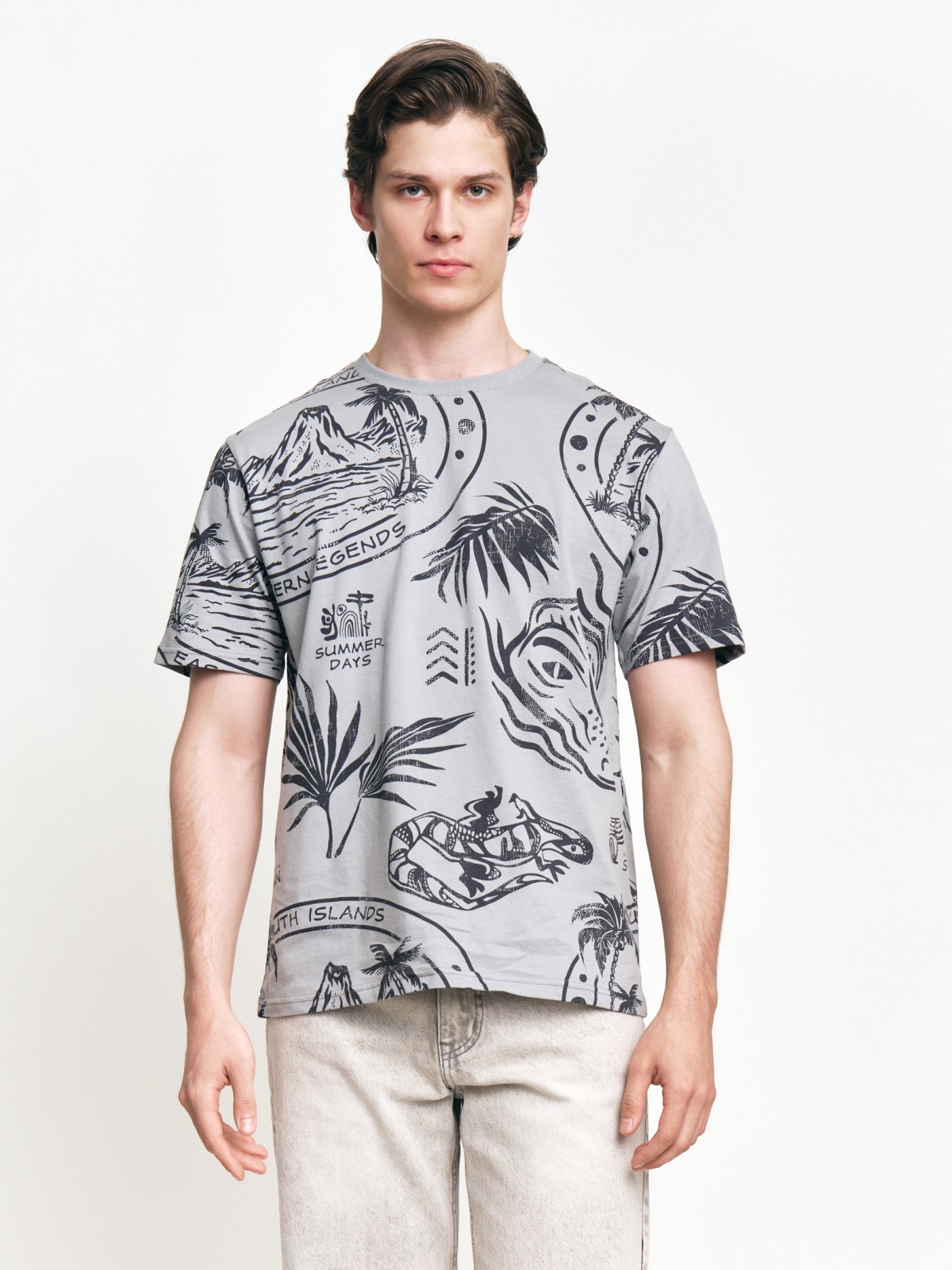 Футболка из хлопка с принтом