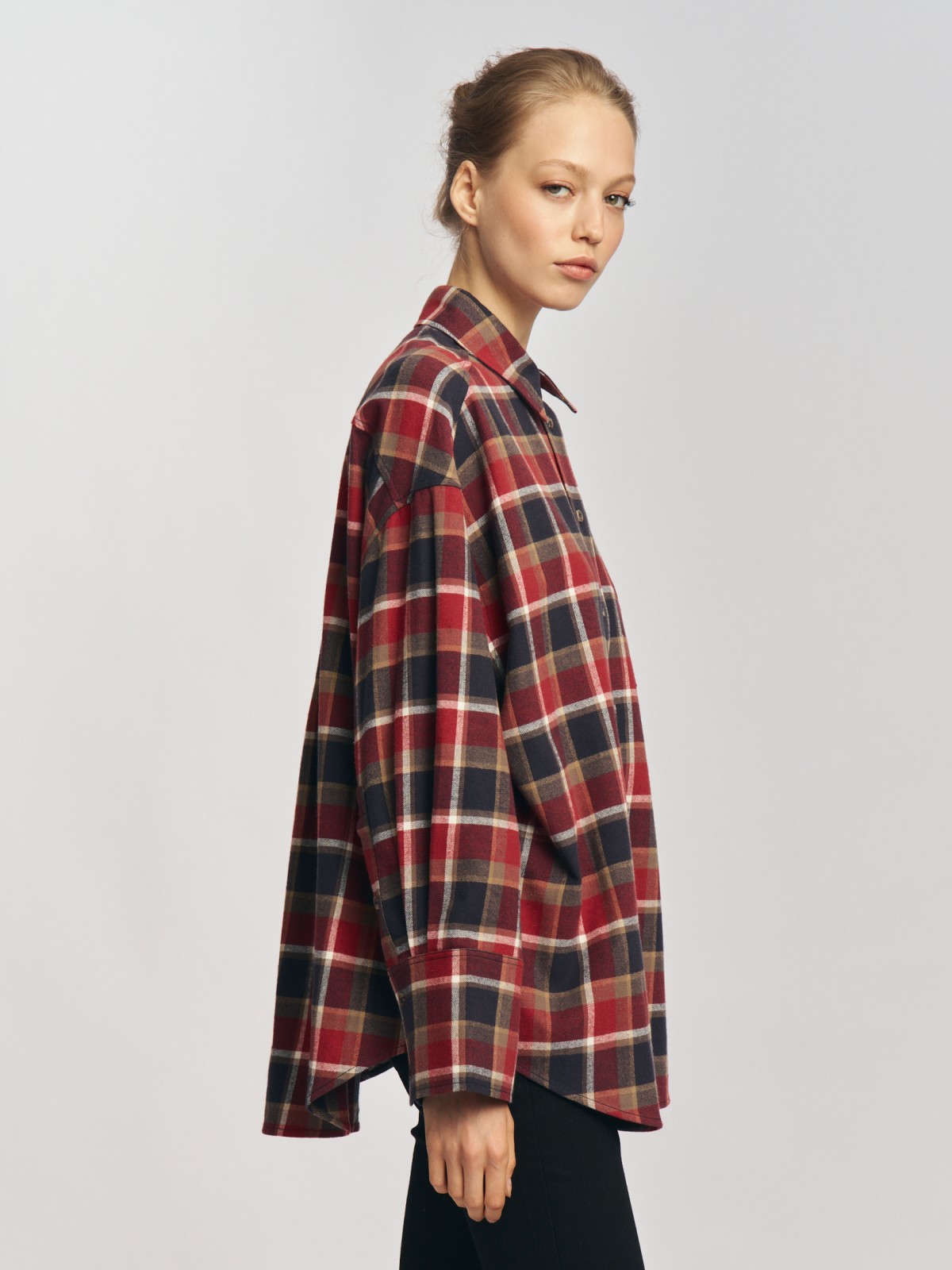 Фланелевая рубашка из хлопка в клетку