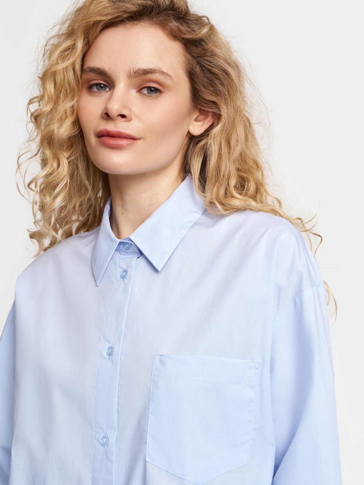 Рубашка оверсайз силуэта из хлопка