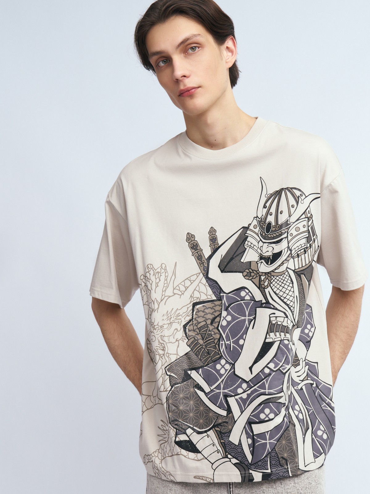 Футболка оверсайз из хлопка с принтом