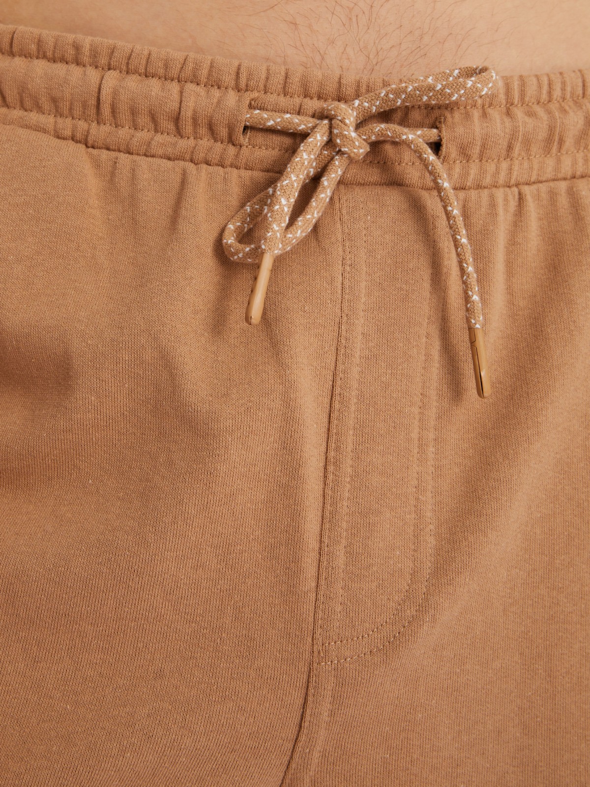 Трикотажные шорты на резинке из хлопка zolla 213317J5Q012, цвет бежевый, размер XS - фото 4