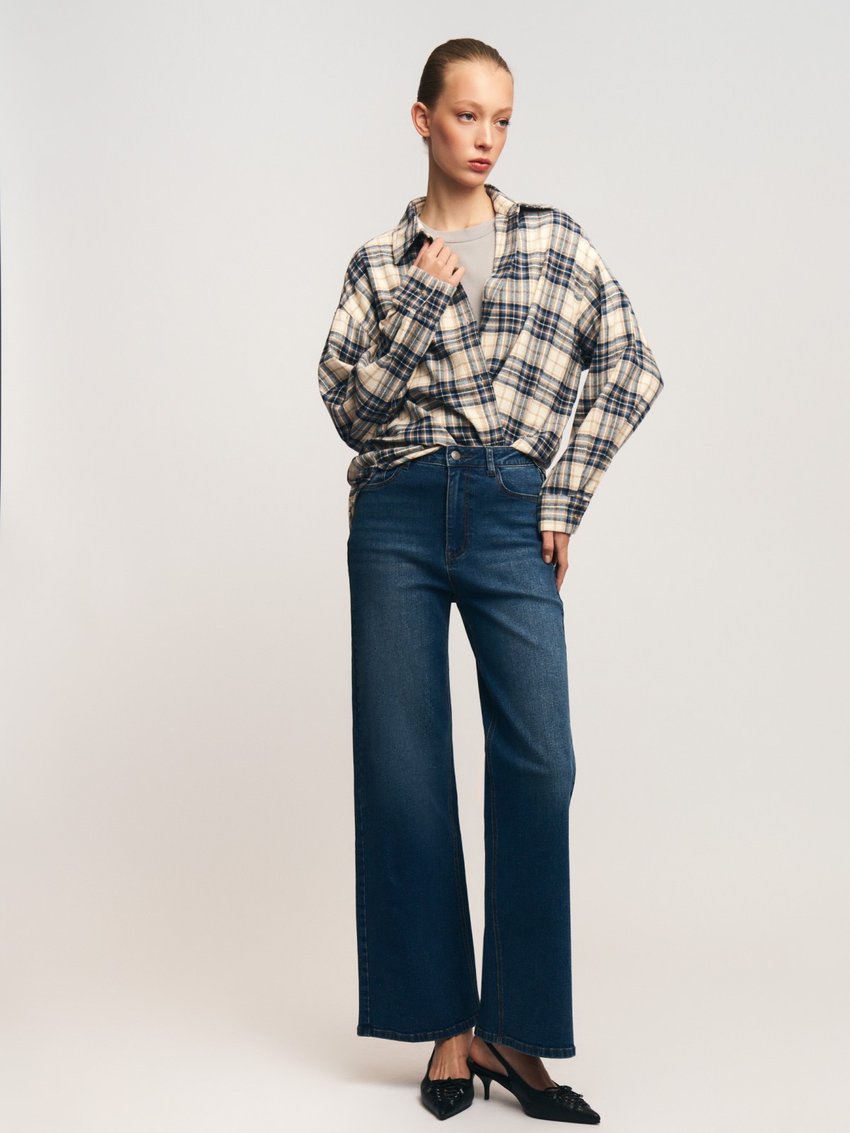 Фланелевая рубашка из хлопка в клетку