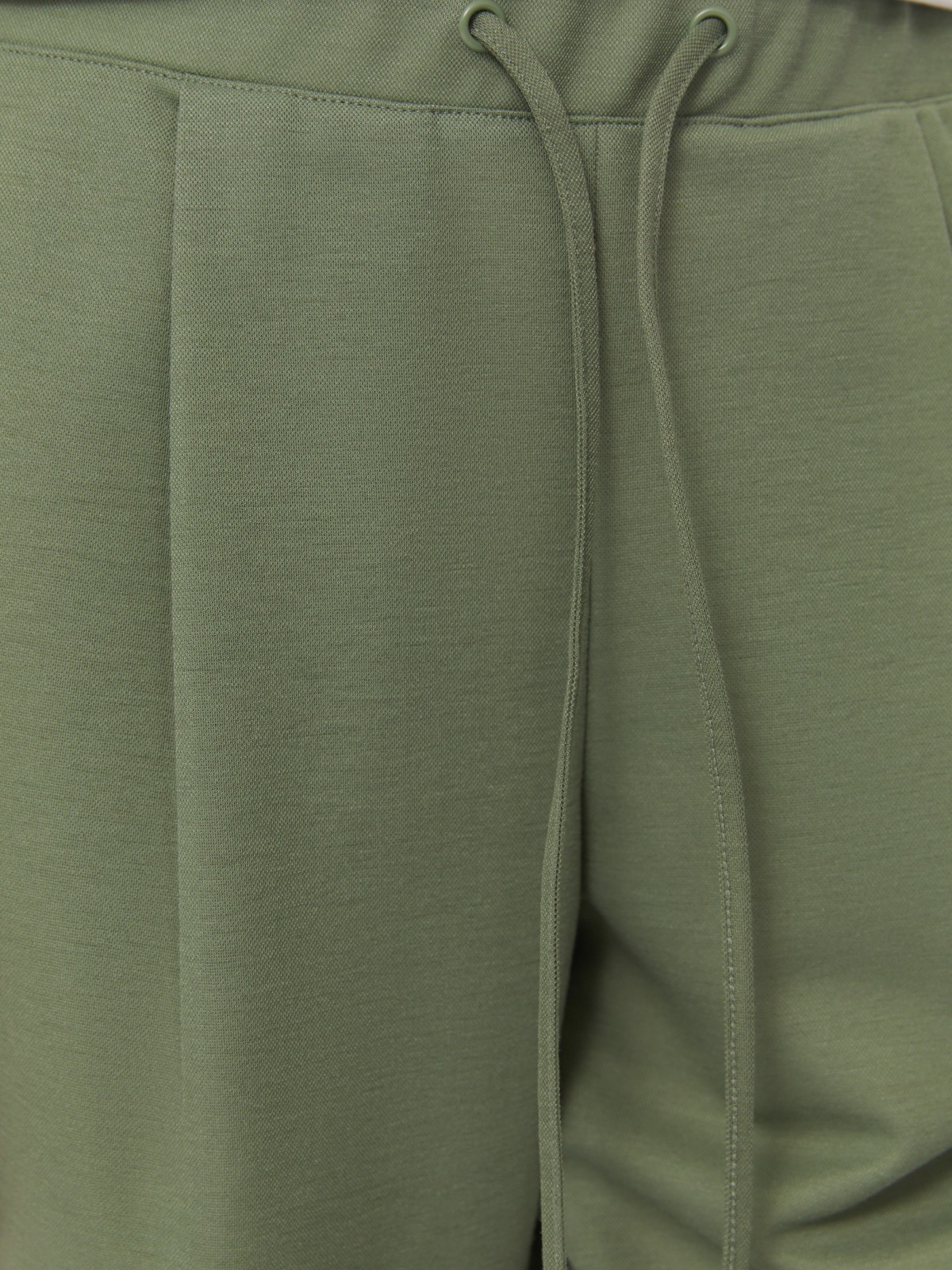 Трикотажные брюки-джоггеры на резинке zolla 02424739Y012, цвет темно-зеленый, размер XS - фото 3