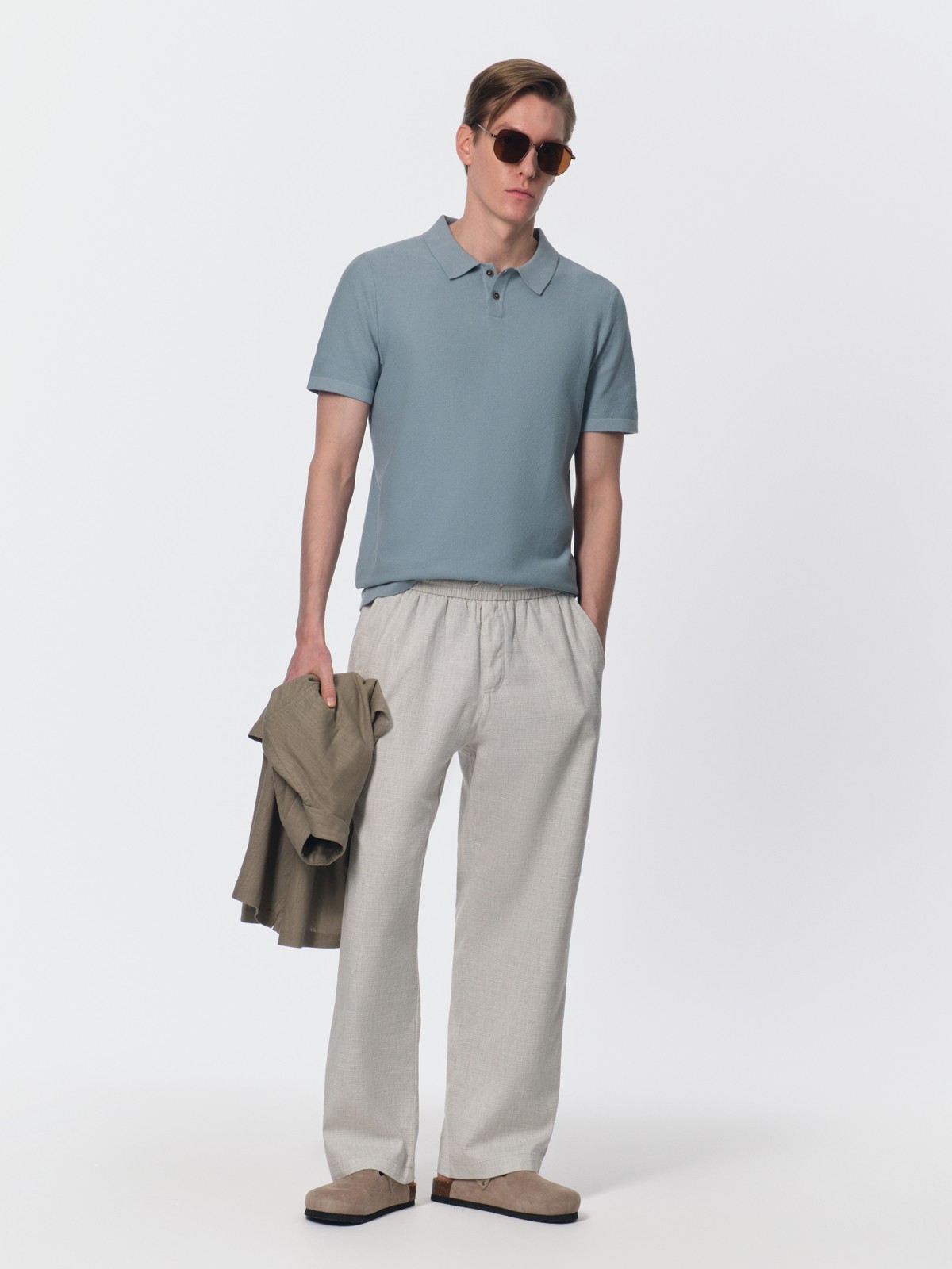 Футболка поло из вязаного трикотажа