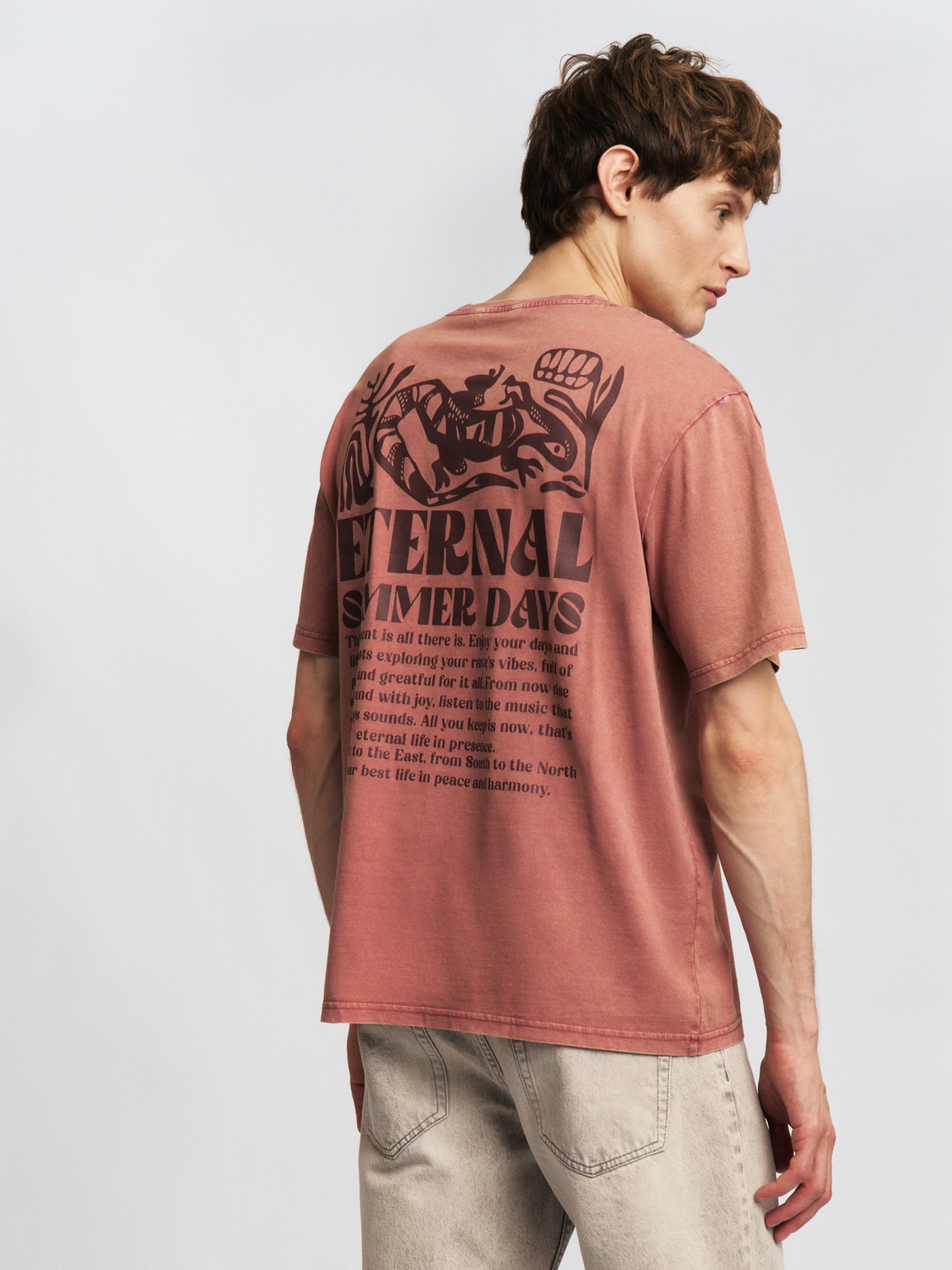 Футболка из хлопка с принтом-надписью