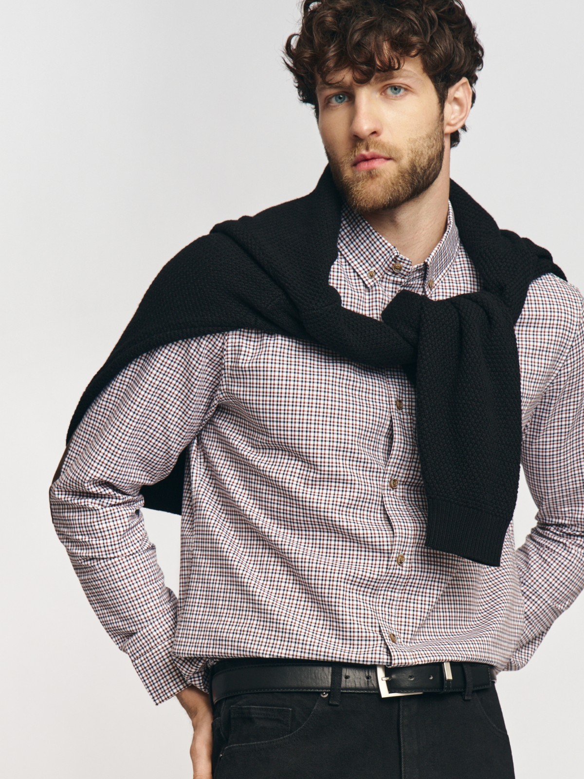 Рубашка из хлопка с узором в клетку