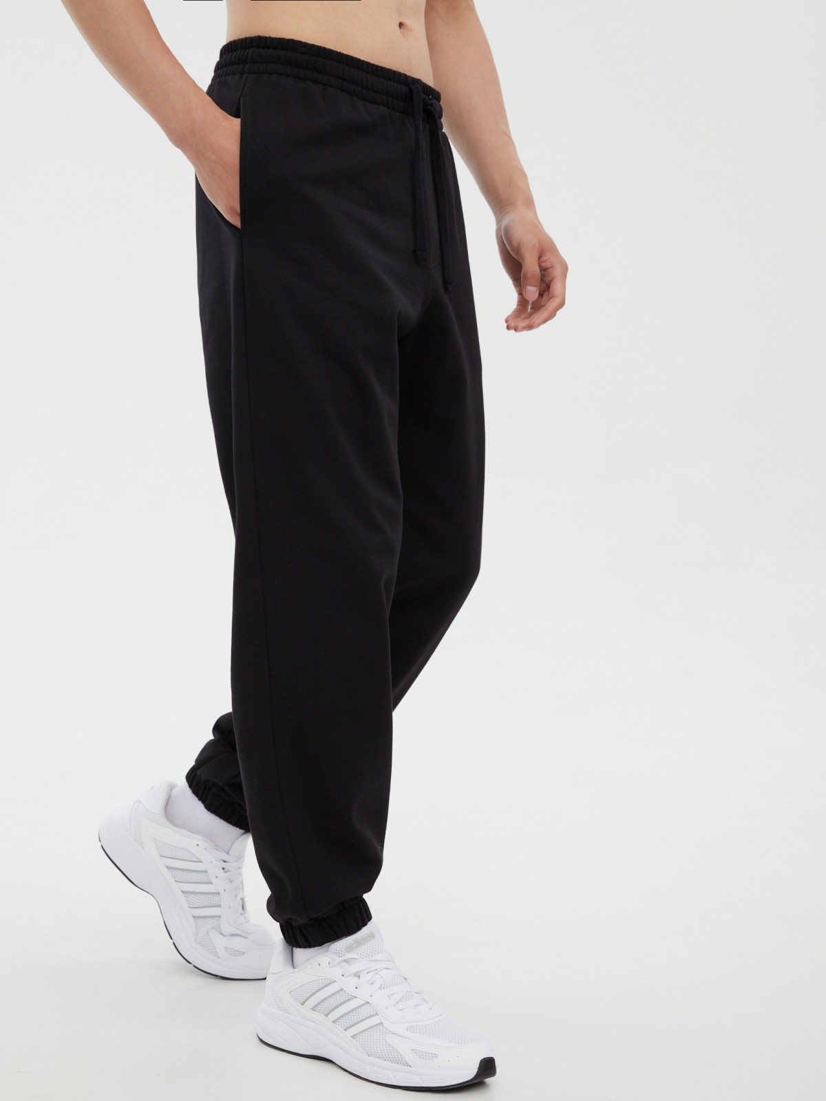 Утеплённые брюки-джоггеры из хлопка с начёсом