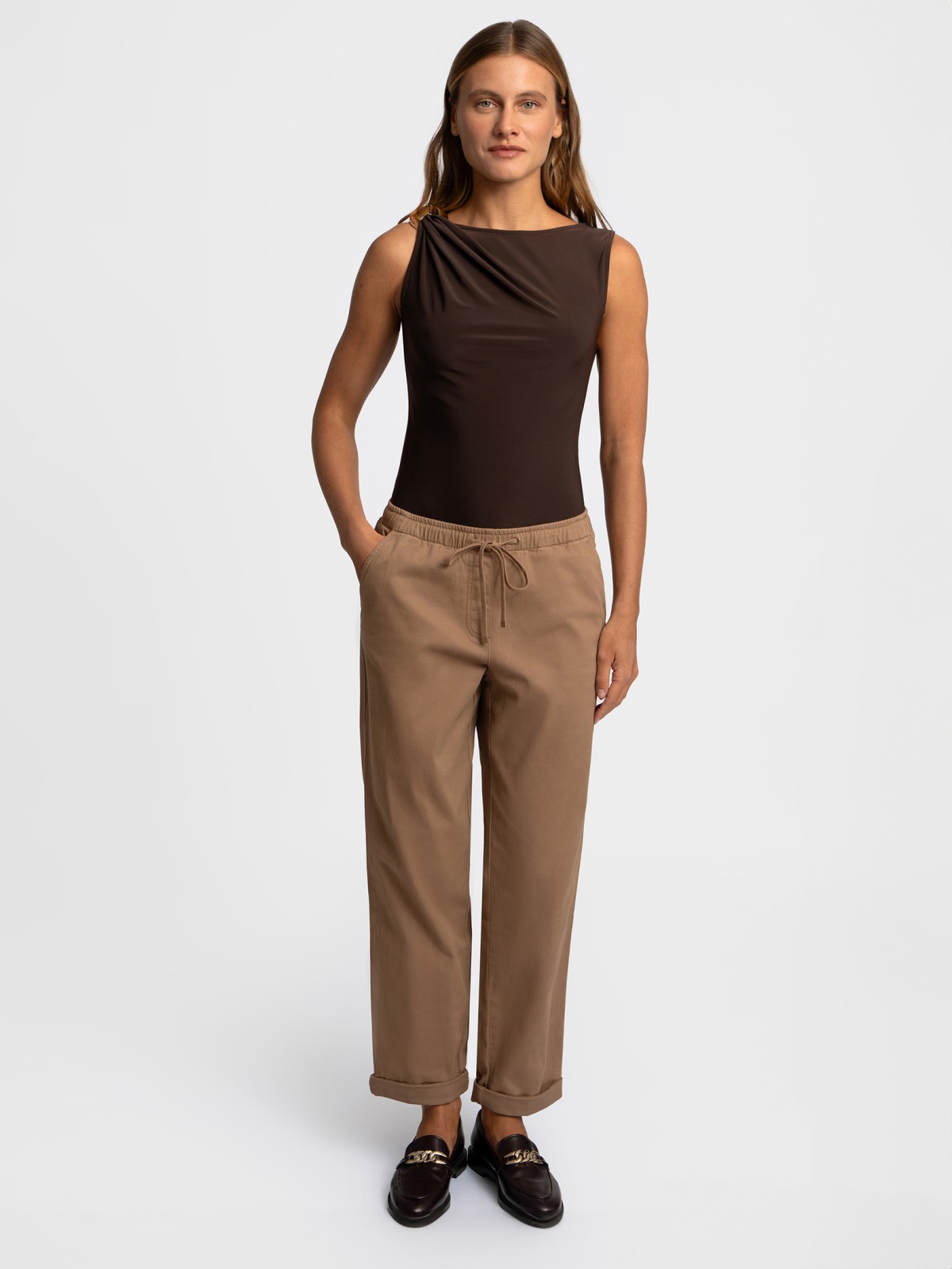 Брюки из хлопка на резинке