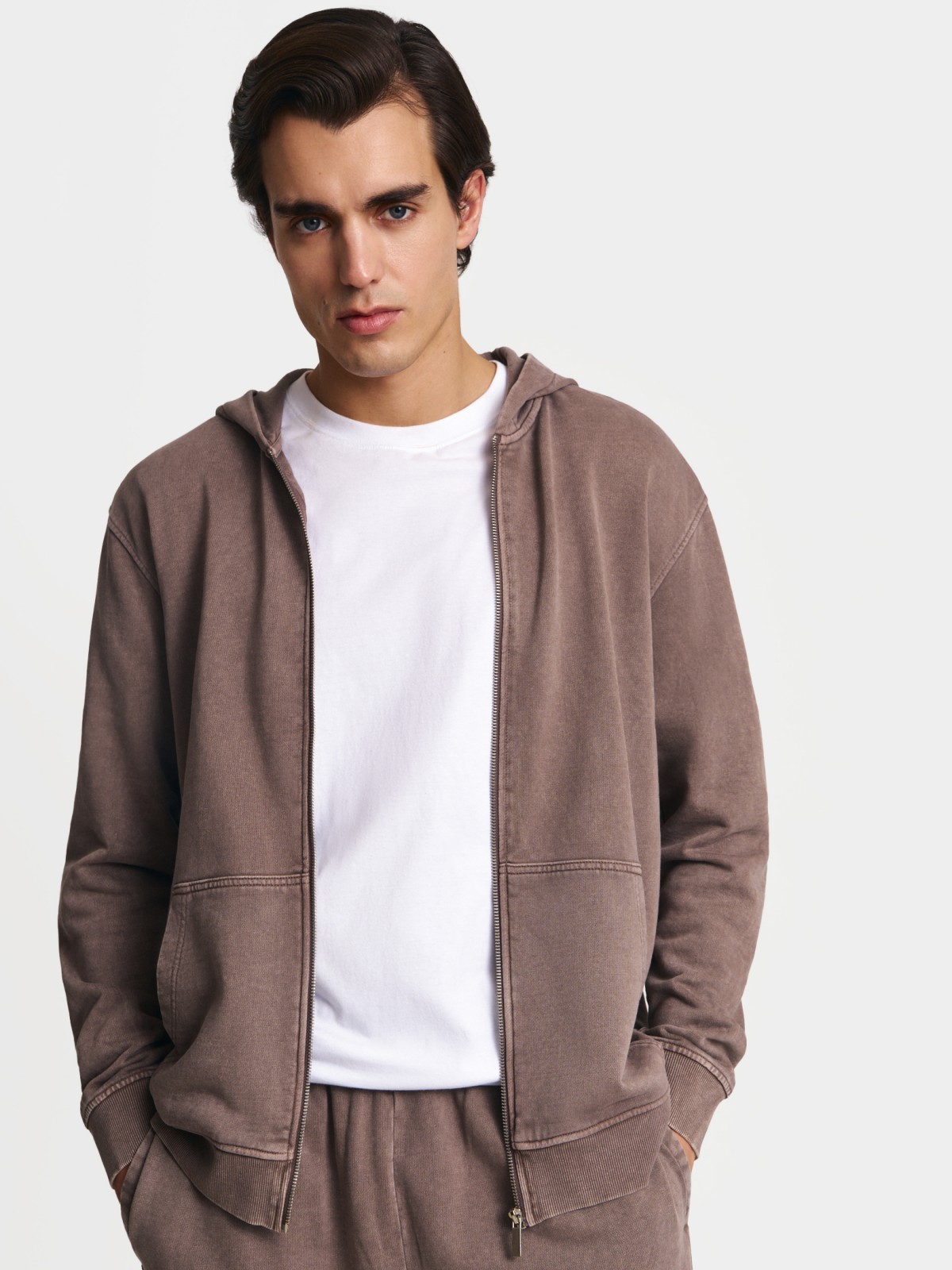 Трикотажная толстовка из хлопка с капюшоном